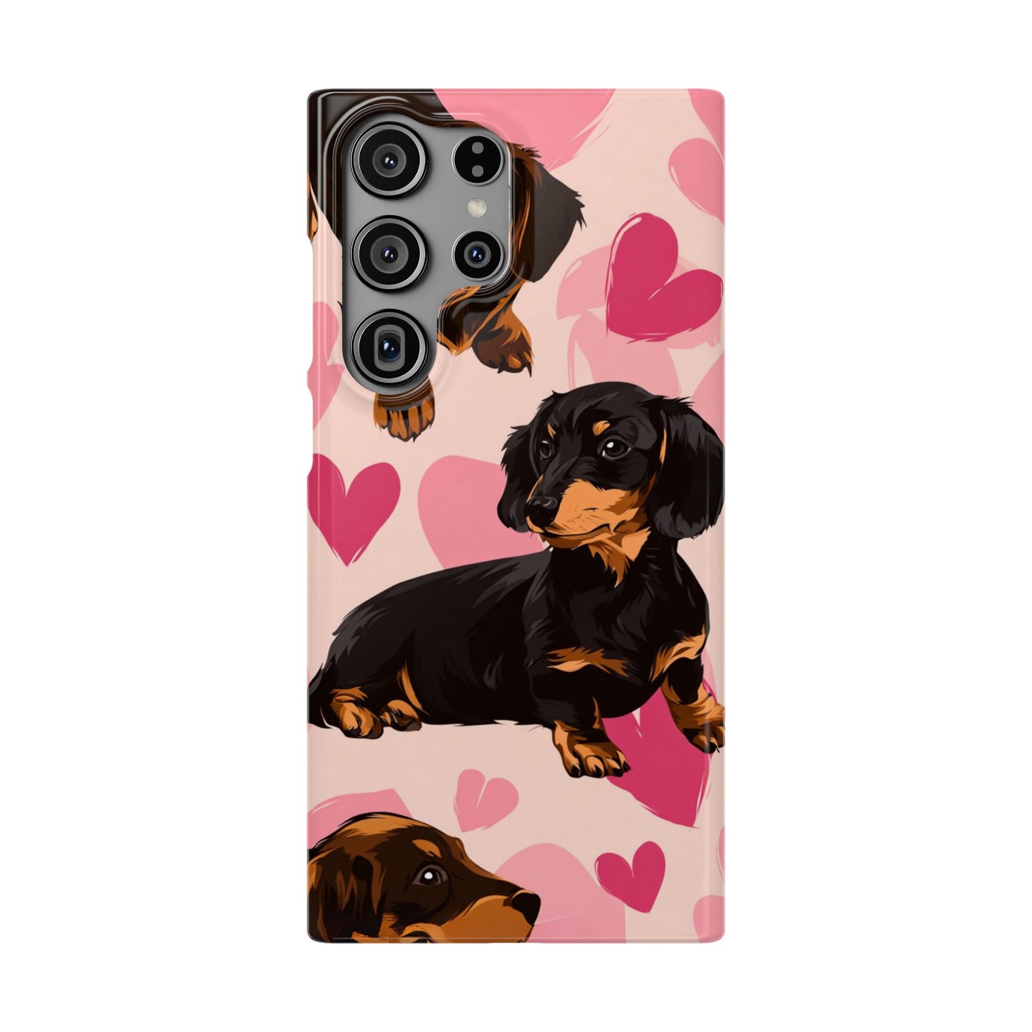 Pink Dachshund Love Phone Case for Iphone and Samsung Customistion and Free Shipping Avvialable