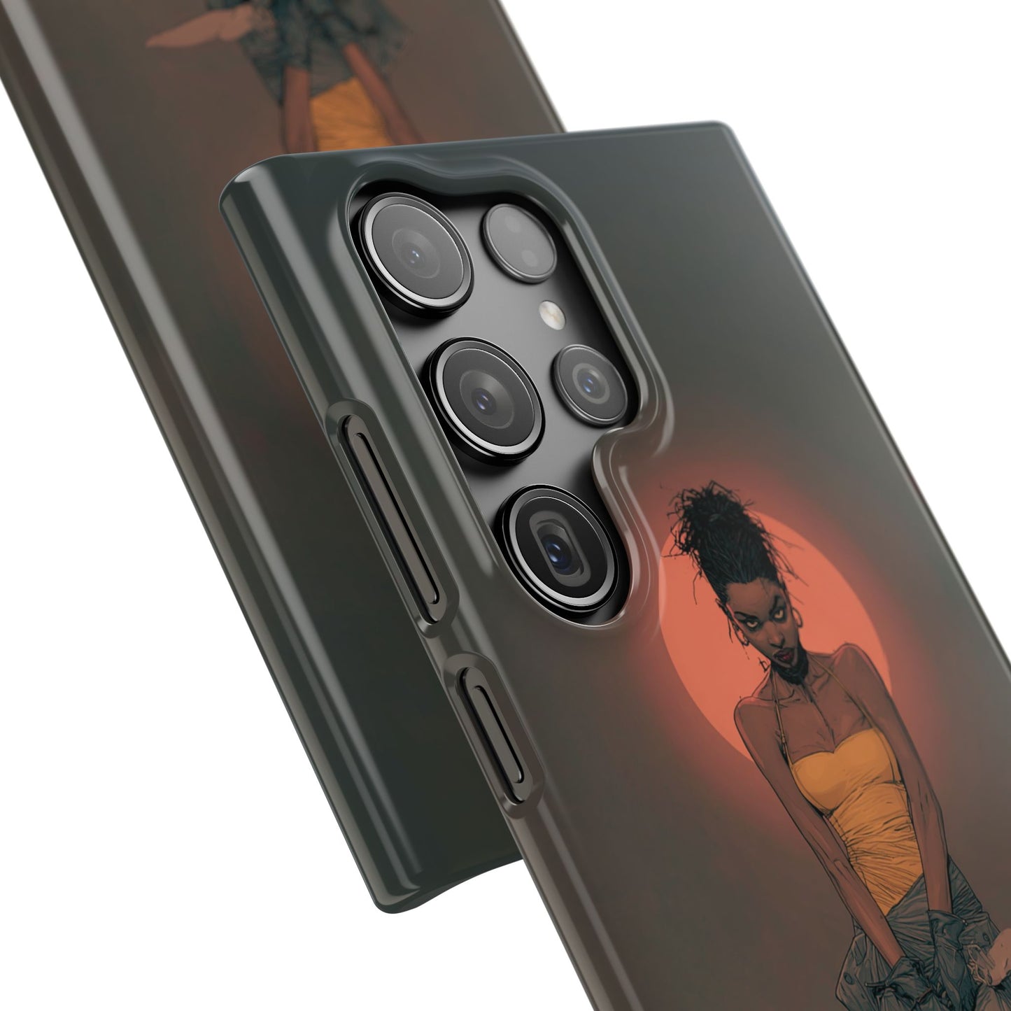 Creepy Vampire Girl Snap Case, Halloween Style iPhone Samsung Cover, Spooky Gothic Phone Accessories, Scary Horror Character Device