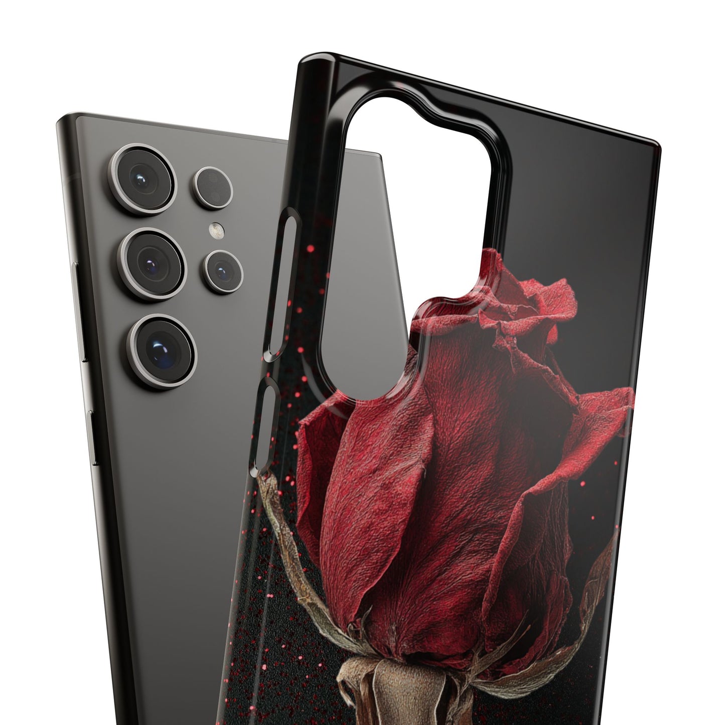 Romantic Rose Snap Case, Floral Phone Cover, Valentines Day Gift, Trendy Mobile Accessory, Heart Design Case, Elegant Phone Protector