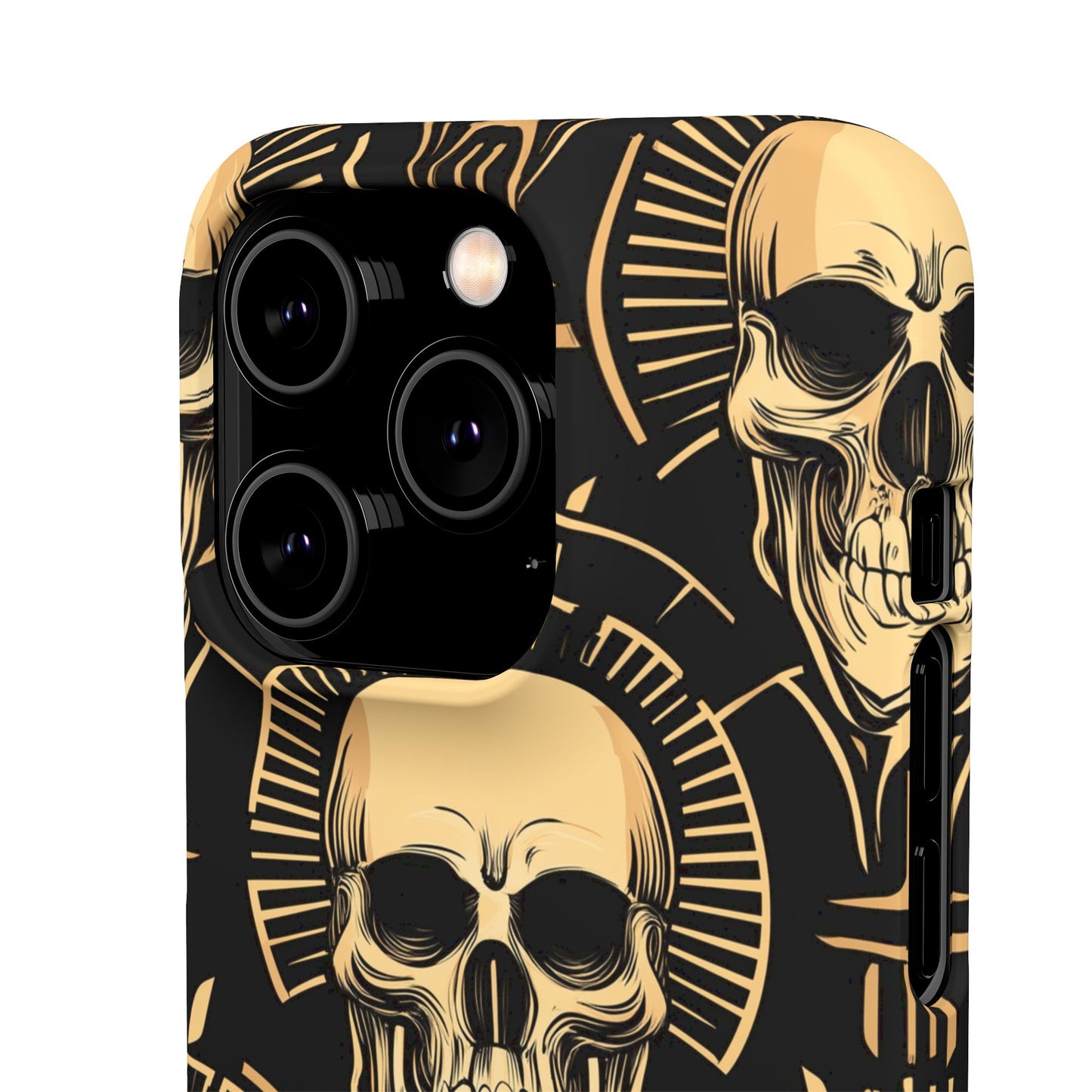 Skull Print Snap Case, Edgy Phone Cover for Goth Lovers, Protective Shell for Halloween, Unique Gift for Him or Her