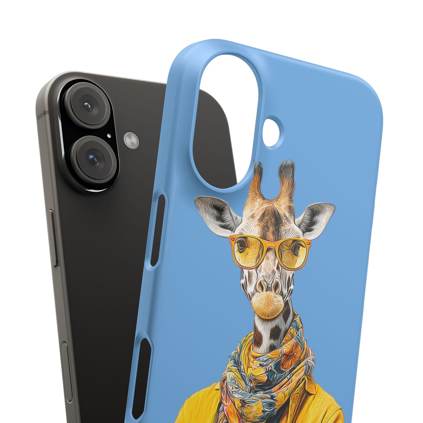 Giraffe Blue Snap Case Phone Cover for Animal Lover Iphone and Samsung models