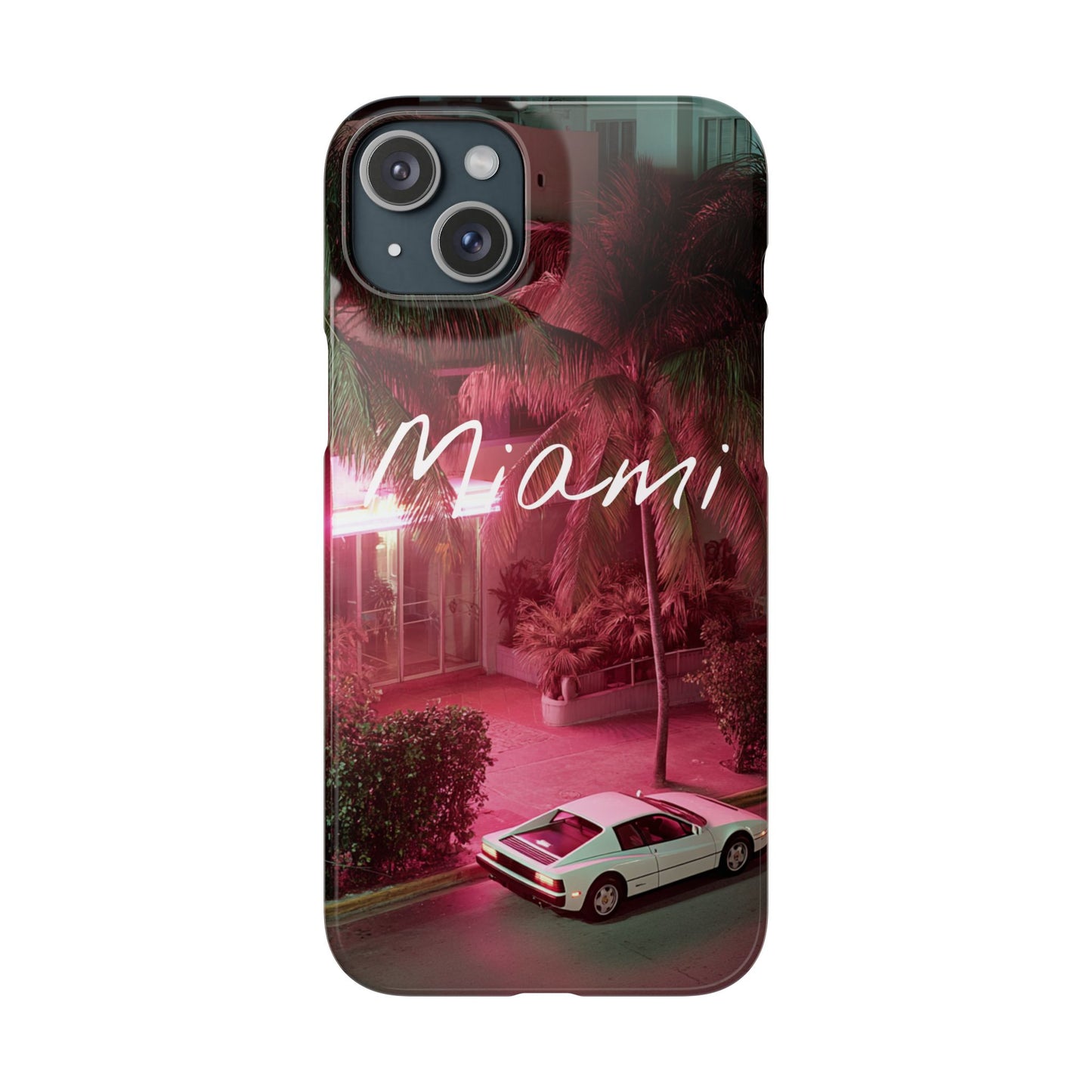 Miami Vibes Snap Case, Tropical Phone Cover, Summer Accessory, Gift for Travel Lovers, Neon Aesthetic, Beach-themed Tech