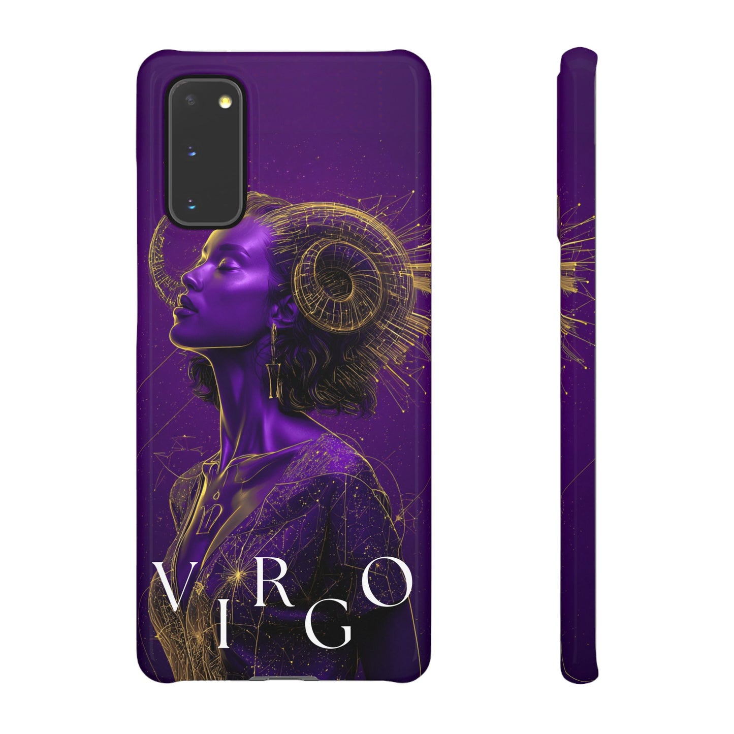 Purple & Gold Celestial Virgo Phone Case – Snap Cover for Samsung & iPhone