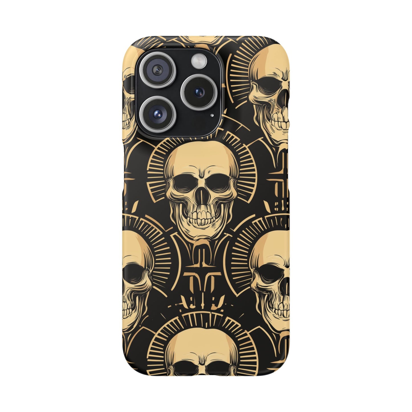 Skull Print Snap Case, Edgy Phone Cover for Goth Lovers, Protective Shell for Halloween, Unique Gift for Him or Her