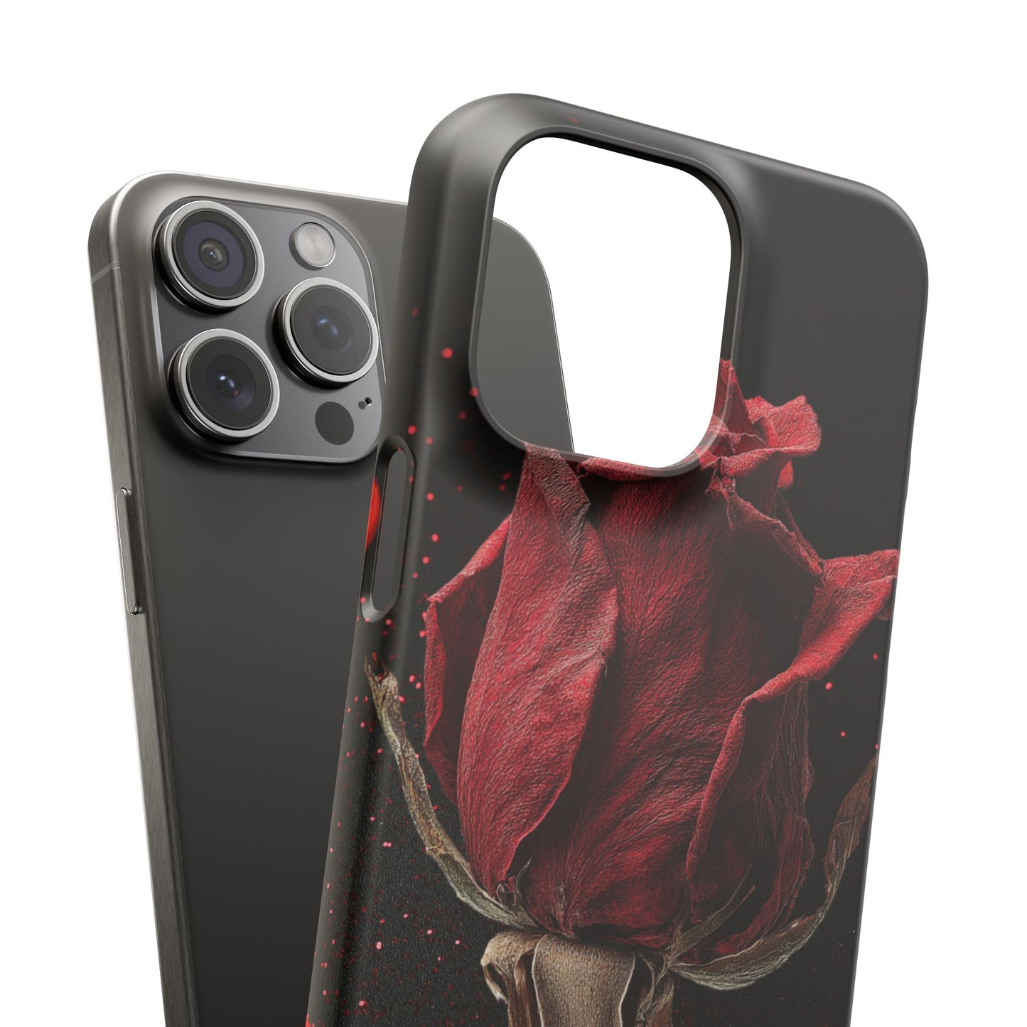 Romantic Rose Snap Case, Floral Phone Cover, Valentines Day Gift, Trendy Mobile Accessory, Heart Design Case, Elegant Phone Protector
