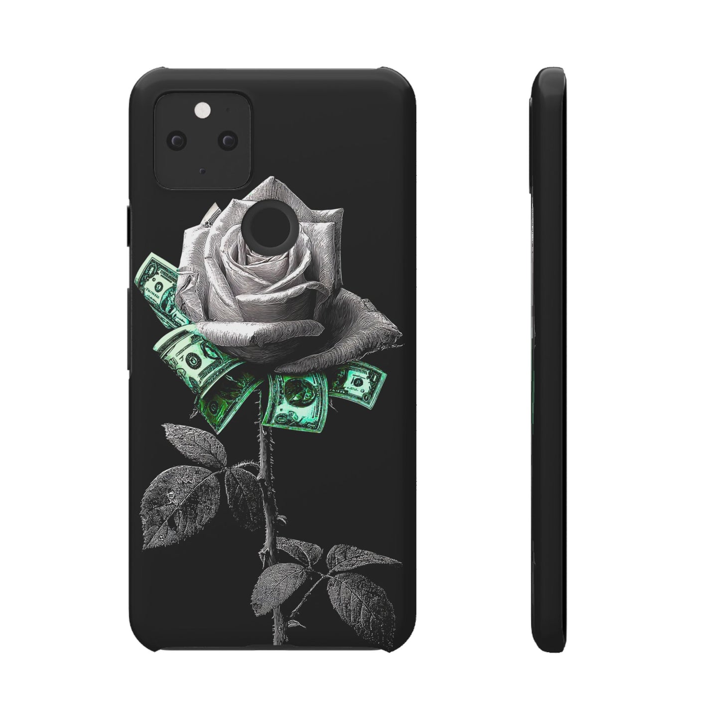 Stylish Rose & Money Snap Case - Floral Phone Protection, Trendy Gift for Him/Her, Birthday Present, Accessories for Teens