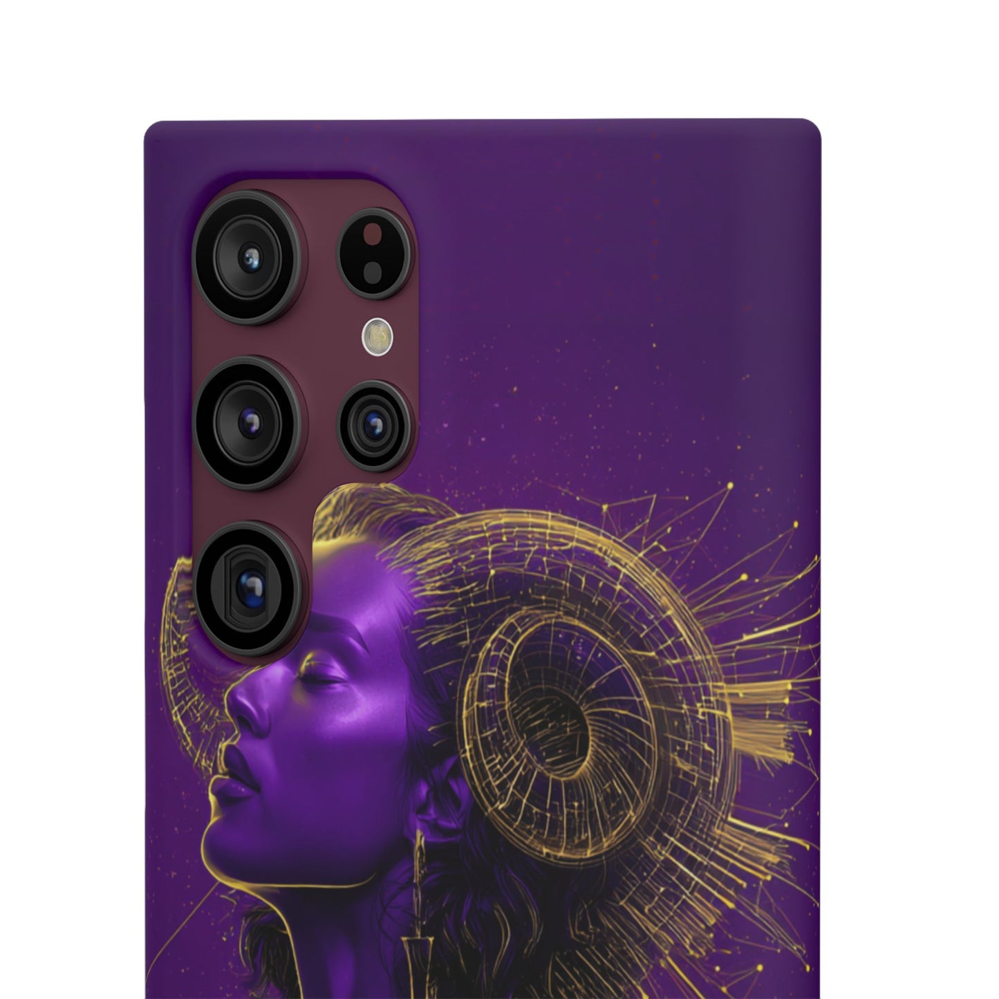 Purple & Gold Celestial Virgo Phone Case – Snap Cover for Samsung & iPhone