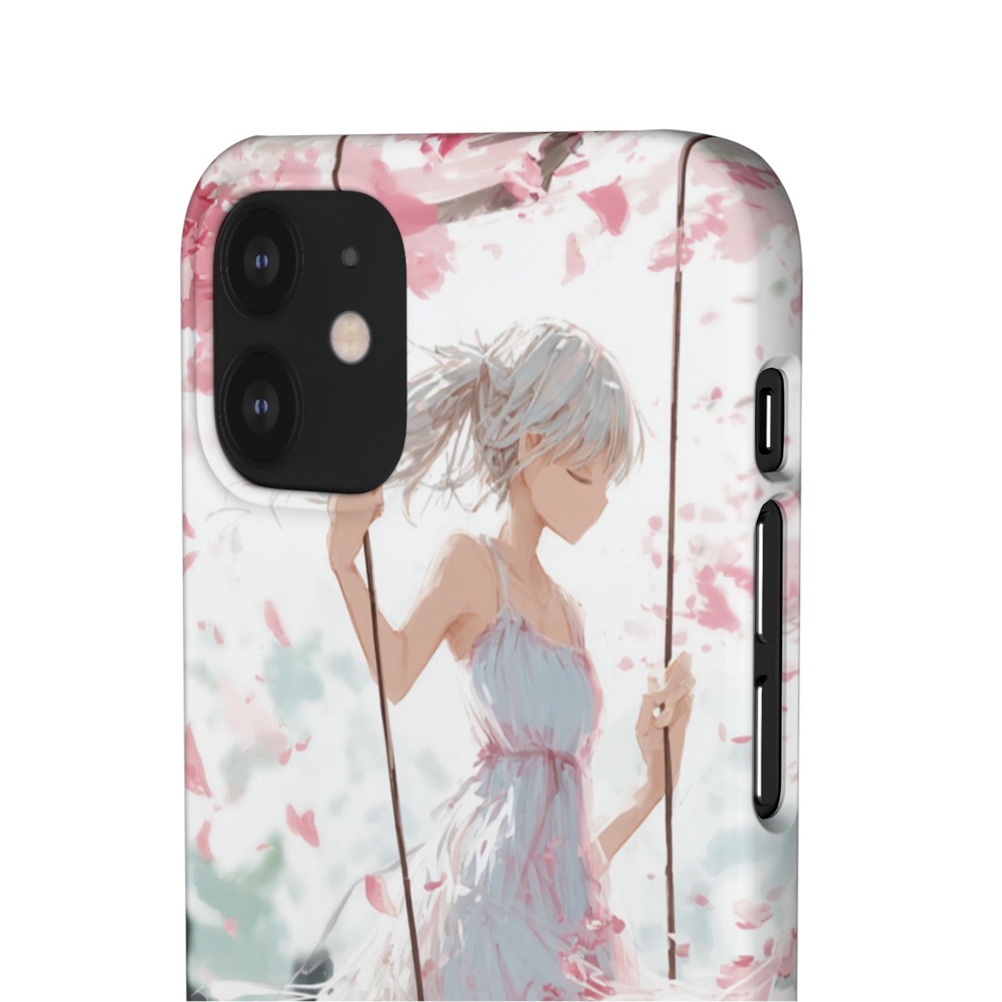 Elegant Floral Snap Cases for iPhone, Personalized Phone Covers, Cute Spring Gifts, Anime Aesthetic Accessories, Flower-themed Cell [...]