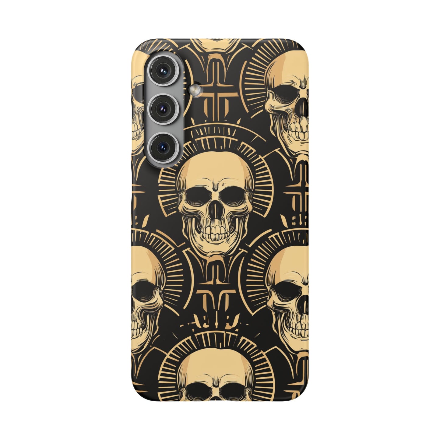 Skull Print Snap Case, Edgy Phone Cover for Goth Lovers, Protective Shell for Halloween, Unique Gift for Him or Her