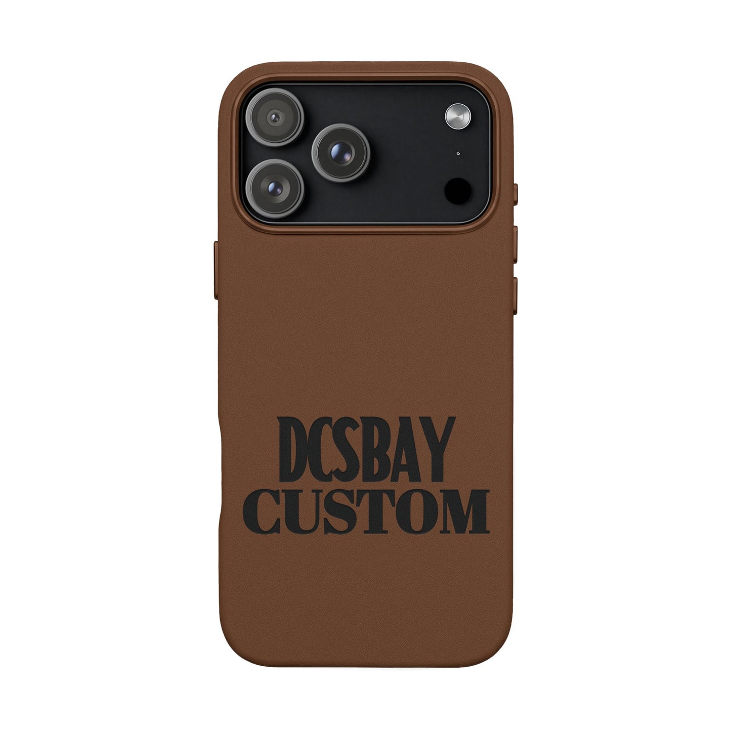 Engraved PU Leather Phone Case — Minimal Bear Silhouette