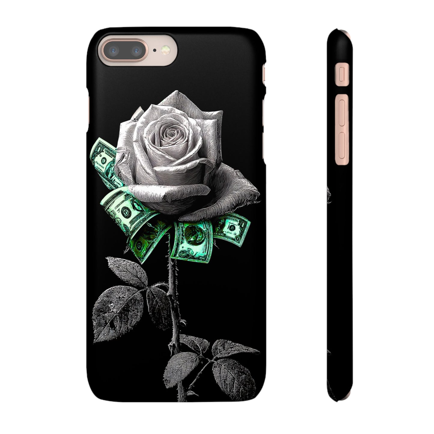 Stylish Rose & Money Snap Case - Floral Phone Protection, Trendy Gift for Him/Her, Birthday Present, Accessories for Teens