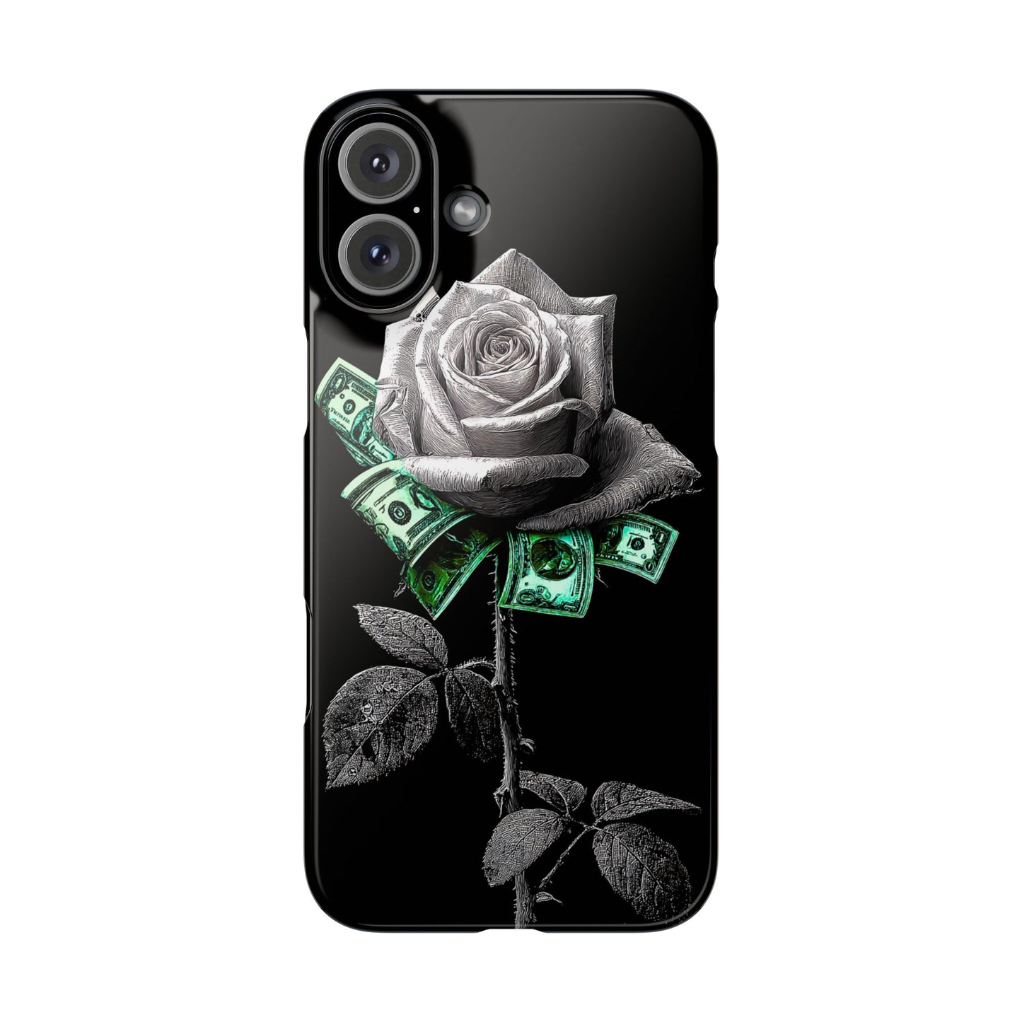 Stylish Rose & Money Snap Case - Floral Phone Protection, Trendy Gift for Him/Her, Birthday Present, Accessories for Teens