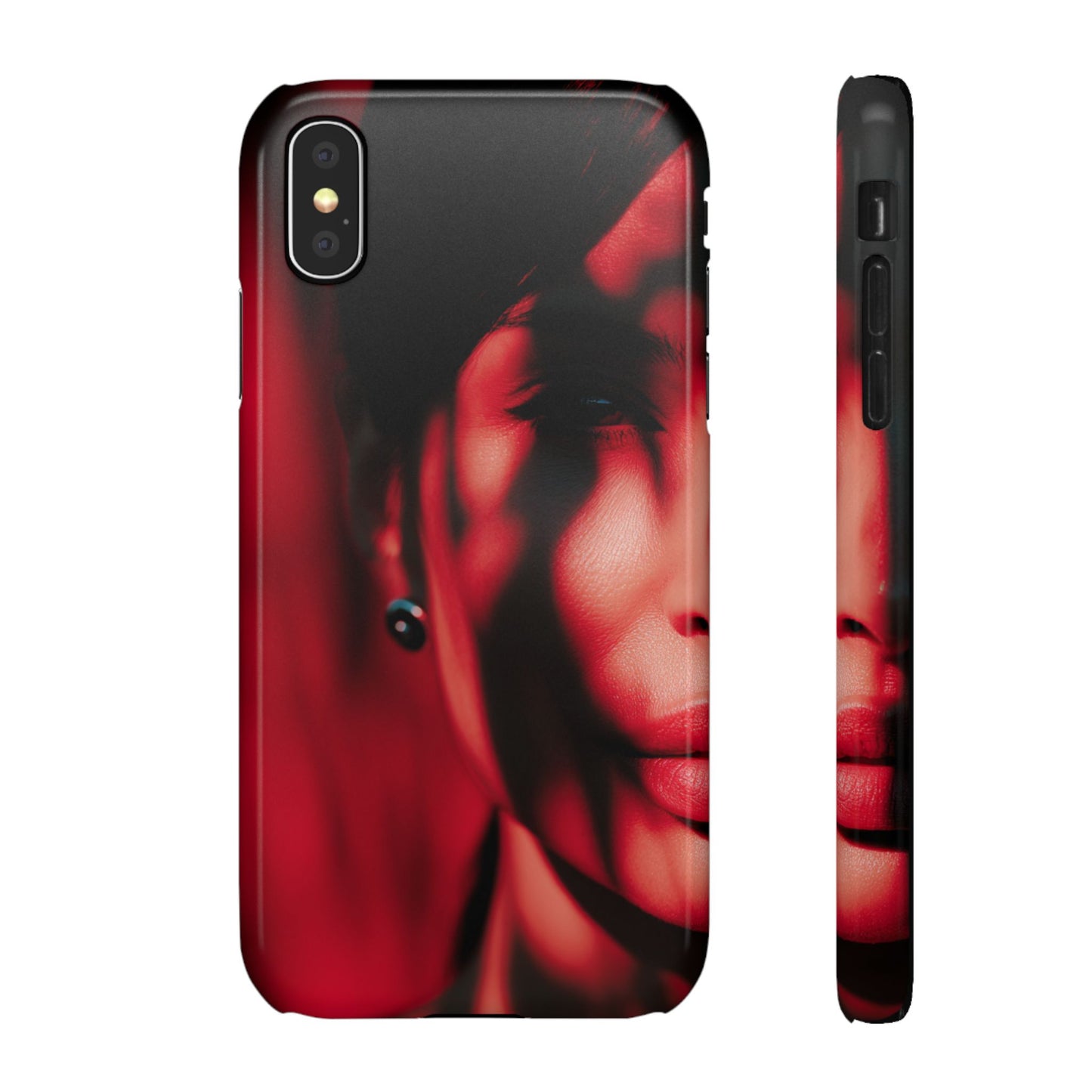 Stylish Snap Cases for Phone, Artistic Phone Cover, Unique Gifts, Red Aesthetic Case, Trendy Accessory, Vibrant Protection