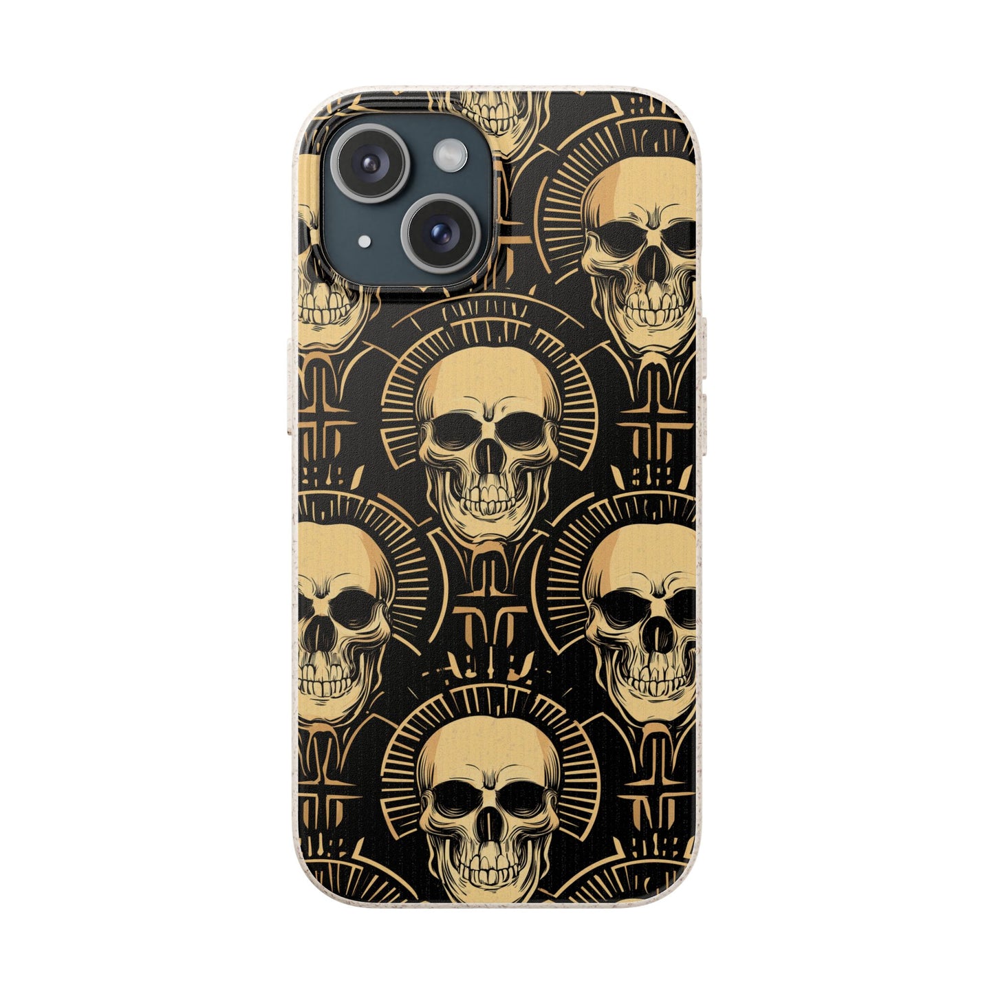 Skull Biodegradable Phone Case, Eco-Friendly iPhone Cover, Sustainable Gift, Cool Skull Design, Skull Art Accessories, Halloween Decor