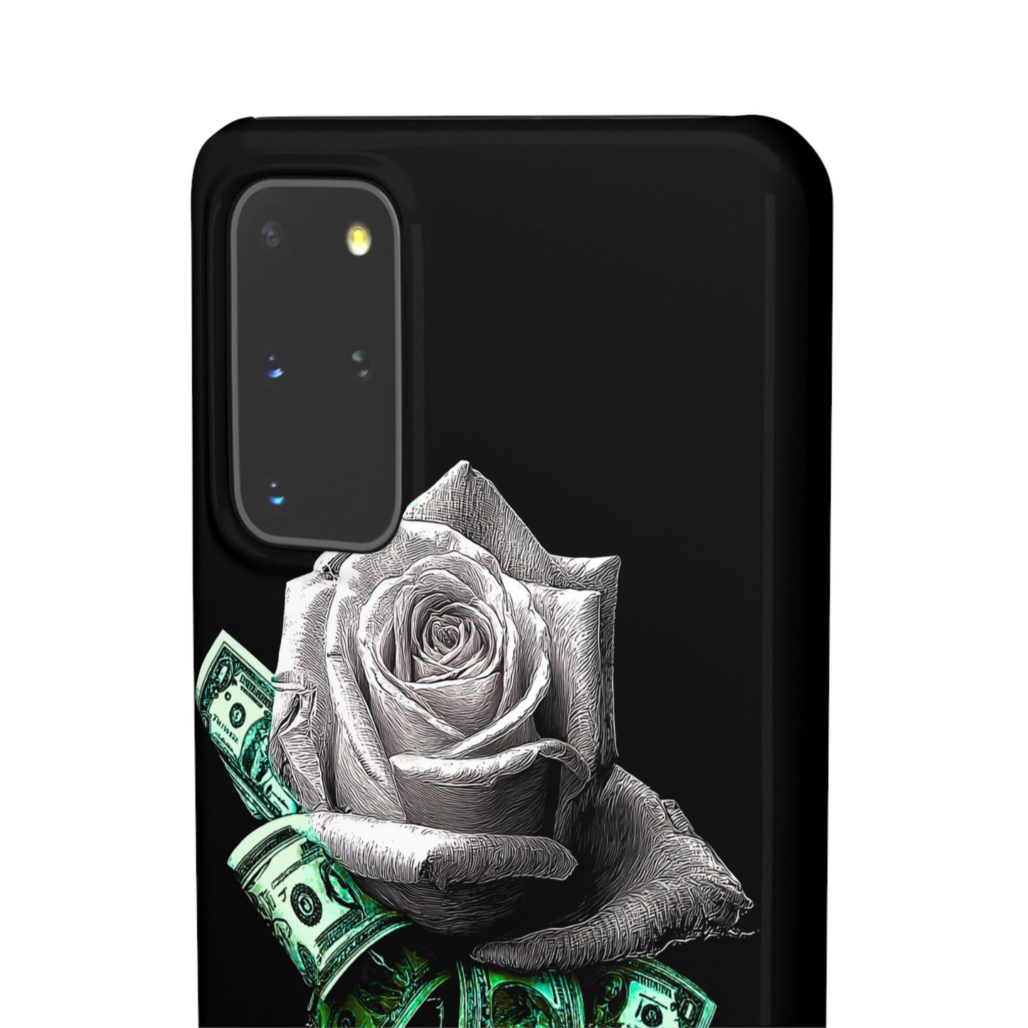 Stylish Rose & Money Snap Case - Floral Phone Protection, Trendy Gift for Him/Her, Birthday Present, Accessories for Teens