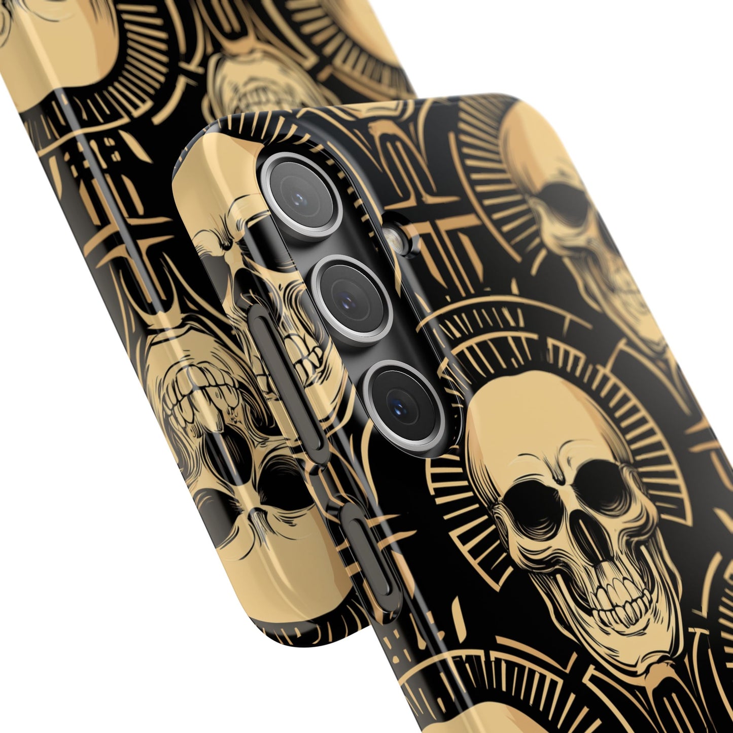 Skull Print Snap Case, Edgy Phone Cover for Goth Lovers, Protective Shell for Halloween, Unique Gift for Him or Her