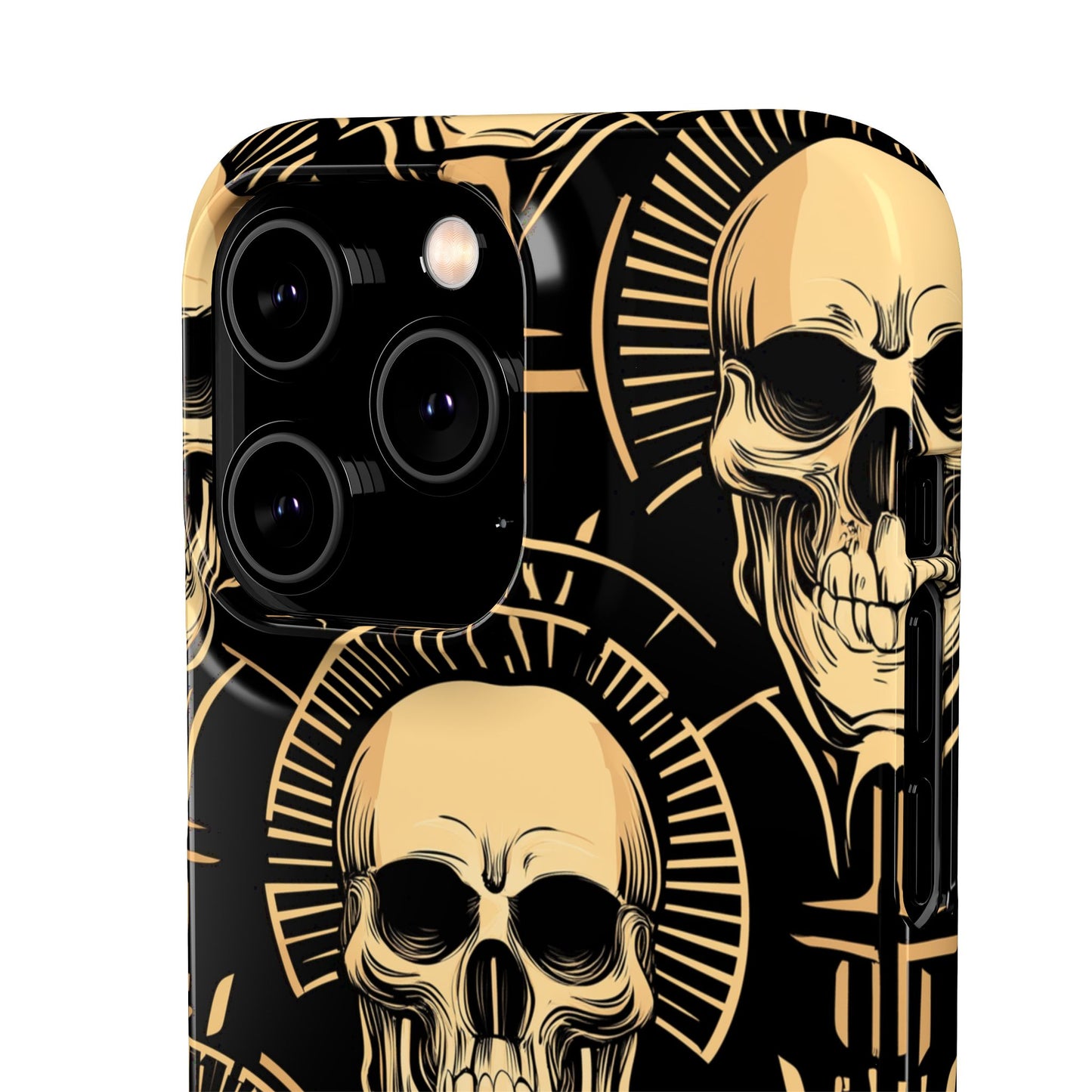 Skull Print Snap Case, Edgy Phone Cover for Goth Lovers, Protective Shell for Halloween, Unique Gift for Him or Her