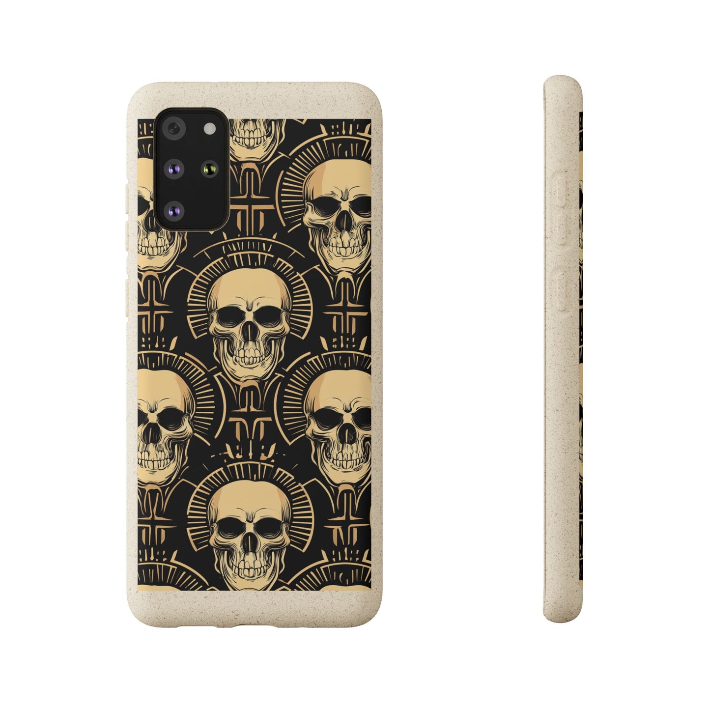 Skull Biodegradable Phone Case, Eco-Friendly iPhone Cover, Sustainable Gift, Cool Skull Design, Skull Art Accessories, Halloween Decor