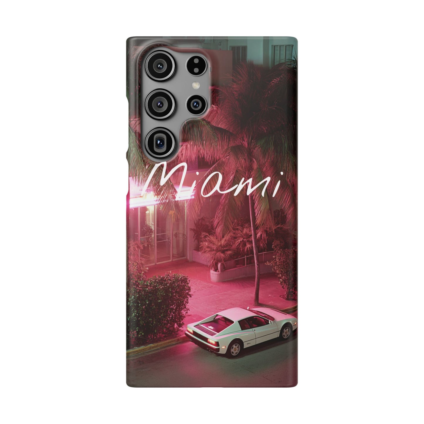 Miami Vibes Snap Case, Tropical Phone Cover, Summer Accessory, Gift for Travel Lovers, Neon Aesthetic, Beach-themed Tech