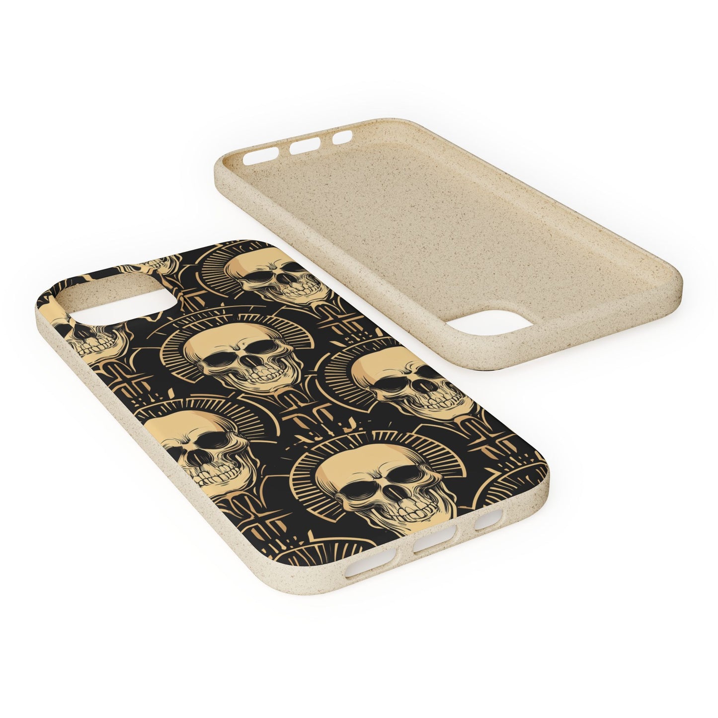 Skull Biodegradable Phone Case, Eco-Friendly iPhone Cover, Sustainable Gift, Cool Skull Design, Skull Art Accessories, Halloween Decor