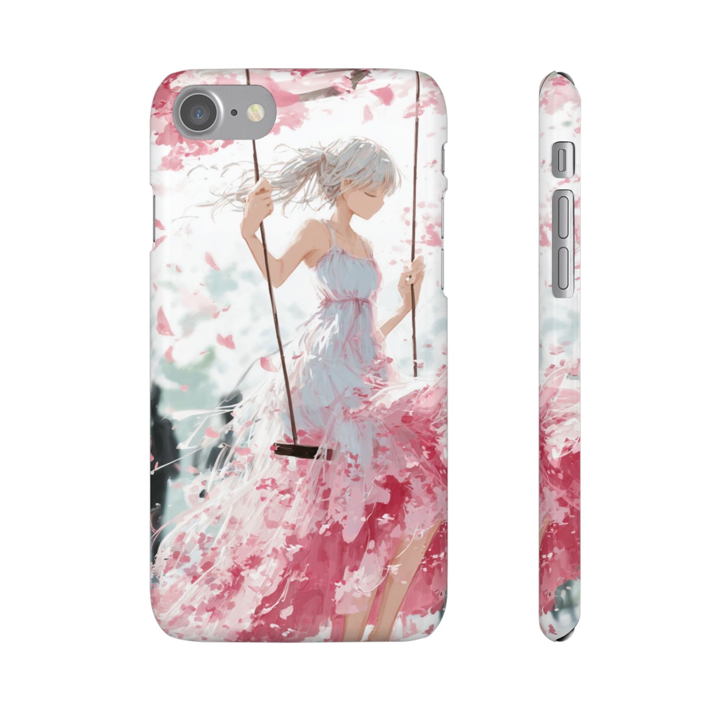 Elegant Floral Snap Cases for iPhone, Personalized Phone Covers, Cute Spring Gifts, Anime Aesthetic Accessories, Flower-themed Cell [...]