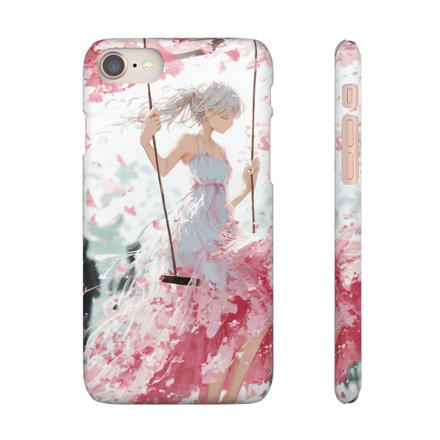 Elegant Floral Snap Cases for iPhone, Personalized Phone Covers, Cute Spring Gifts, Anime Aesthetic Accessories, Flower-themed Cell [...]