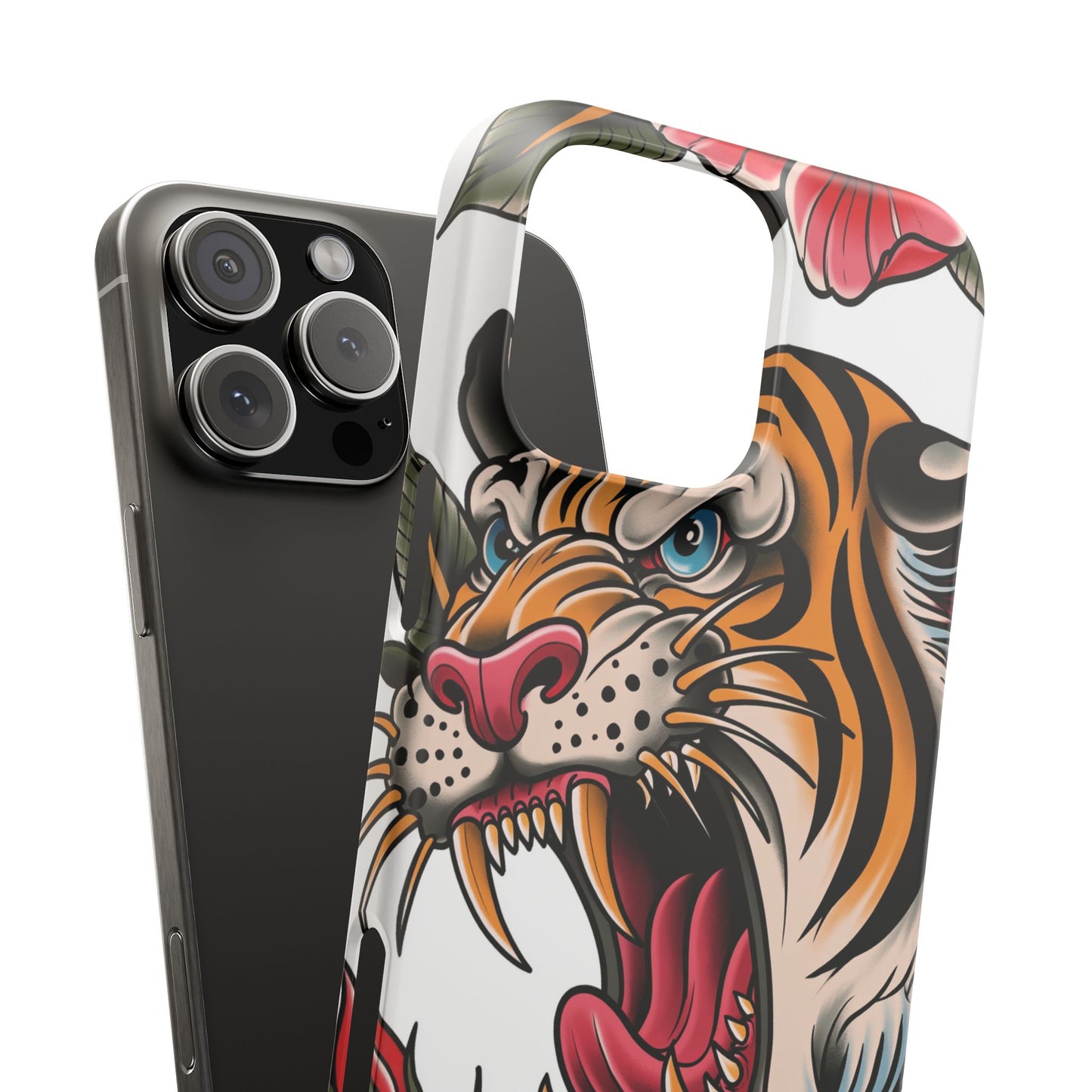Tiger Floral Phone Case — Vintage Roaring Tiger Snap Case