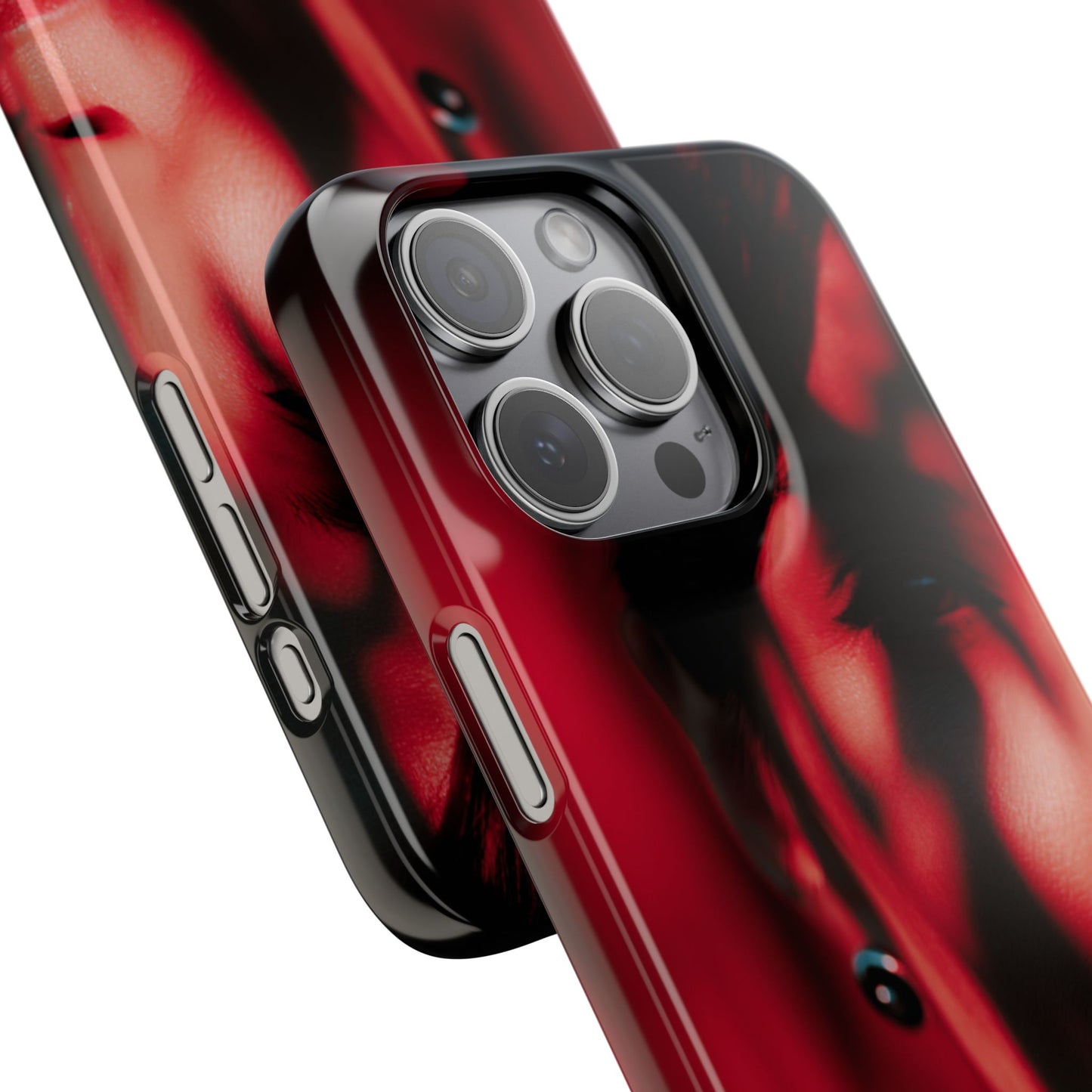 Stylish Snap Cases for Phone, Artistic Phone Cover, Unique Gifts, Red Aesthetic Case, Trendy Accessory, Vibrant Protection