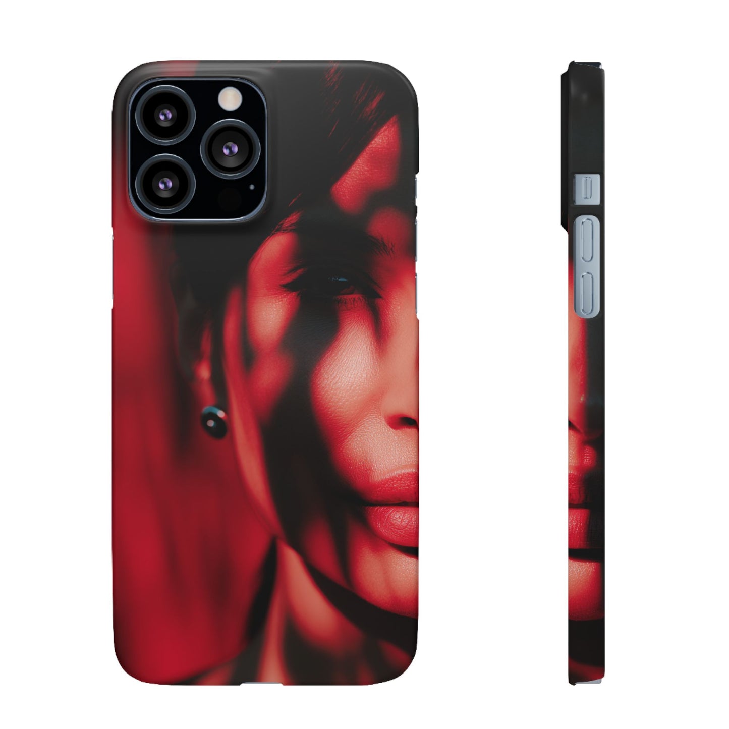 Stylish Snap Cases for Phone, Artistic Phone Cover, Unique Gifts, Red Aesthetic Case, Trendy Accessory, Vibrant Protection
