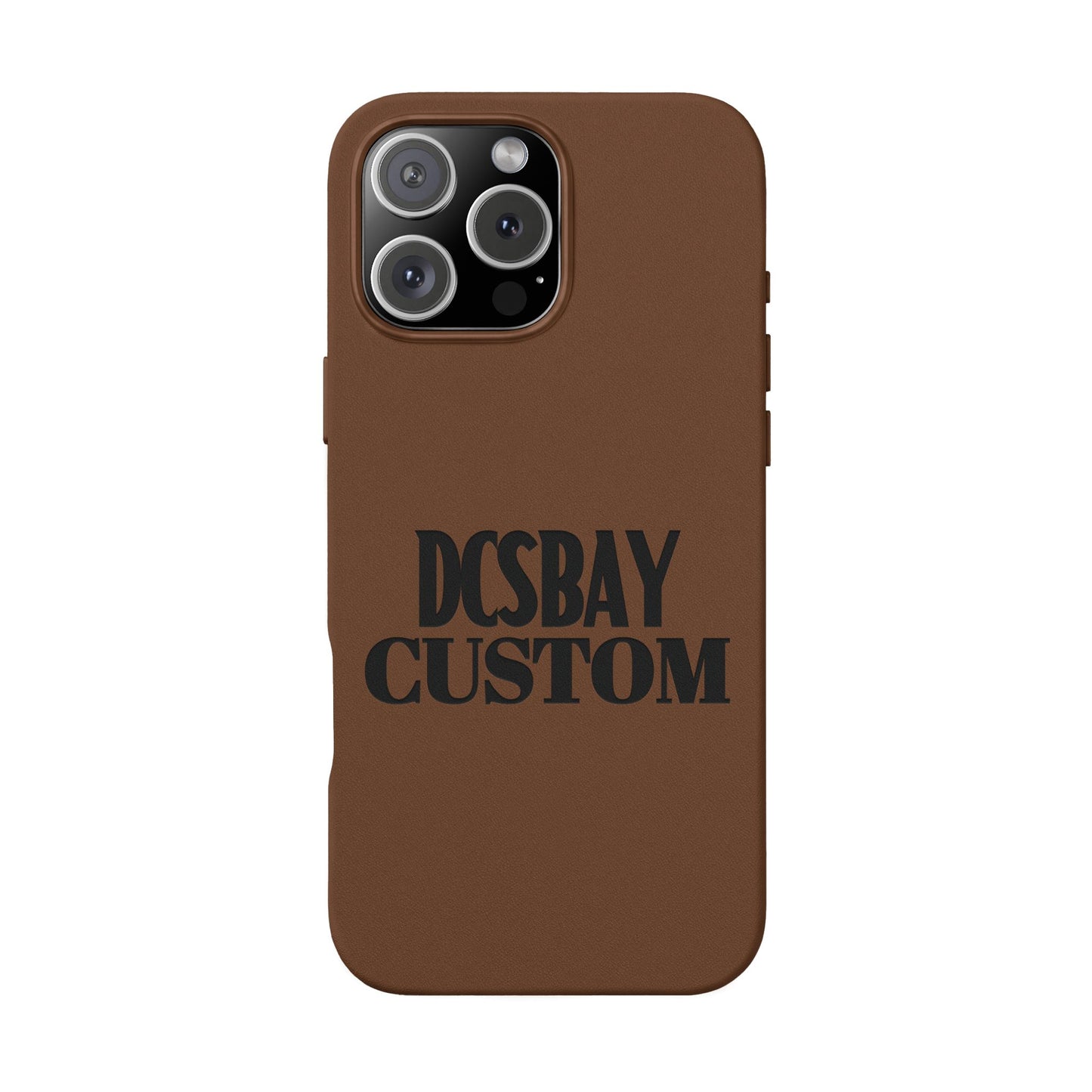 Engraved PU Leather Phone Case — Minimal Bear Silhouette