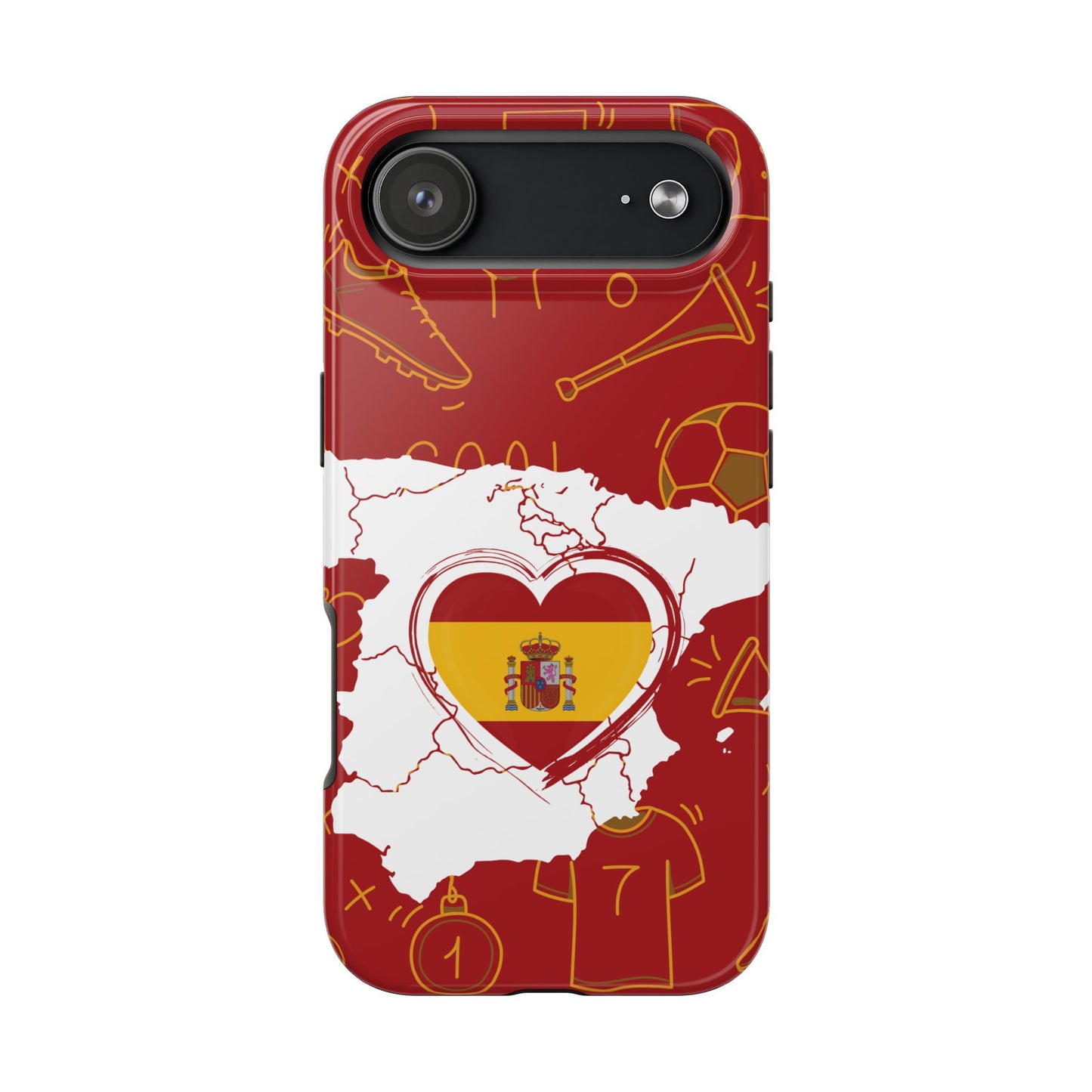 Spain Football Flag Tough Phone Case — Spain Soccer Fan World Cup Theme, Durable Protective Phone Cover