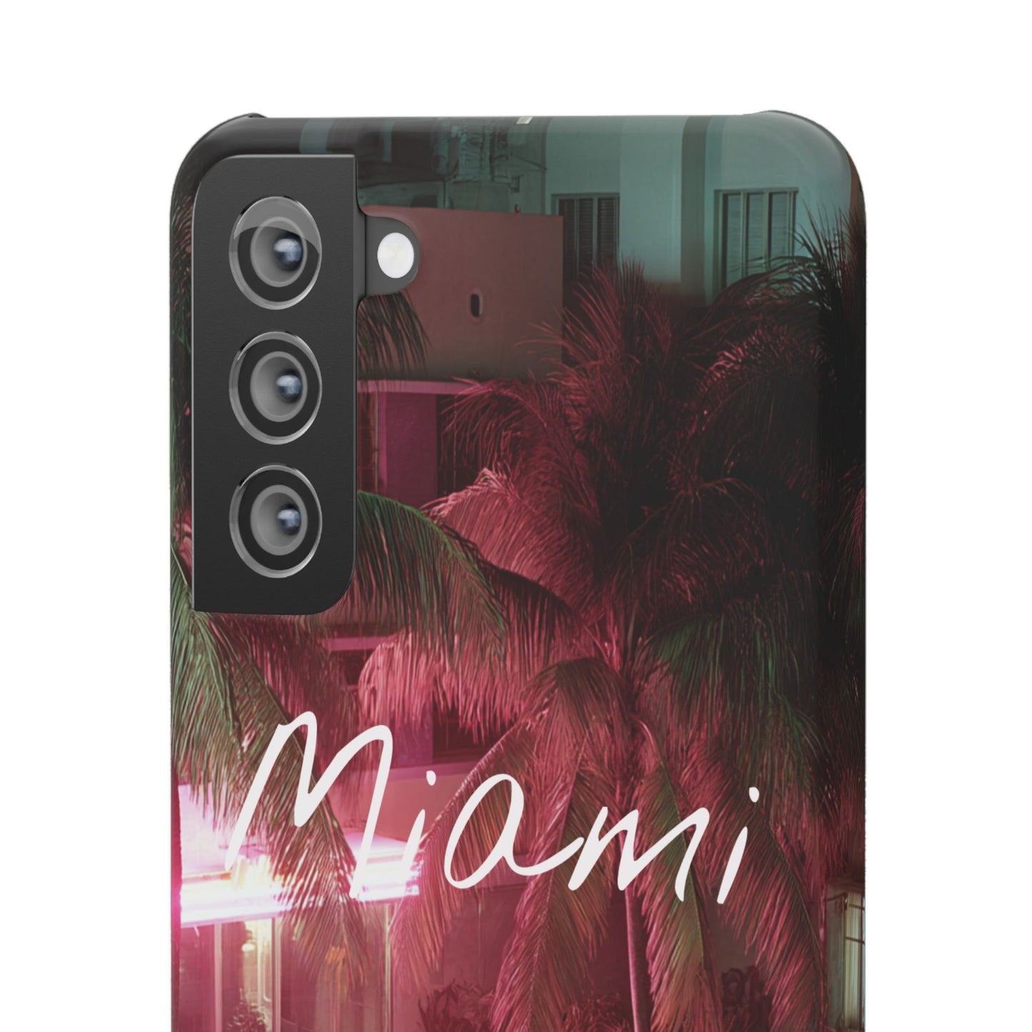 Miami Vibes Snap Case, Tropical Phone Cover, Summer Accessory, Gift for Travel Lovers, Neon Aesthetic, Beach-themed Tech