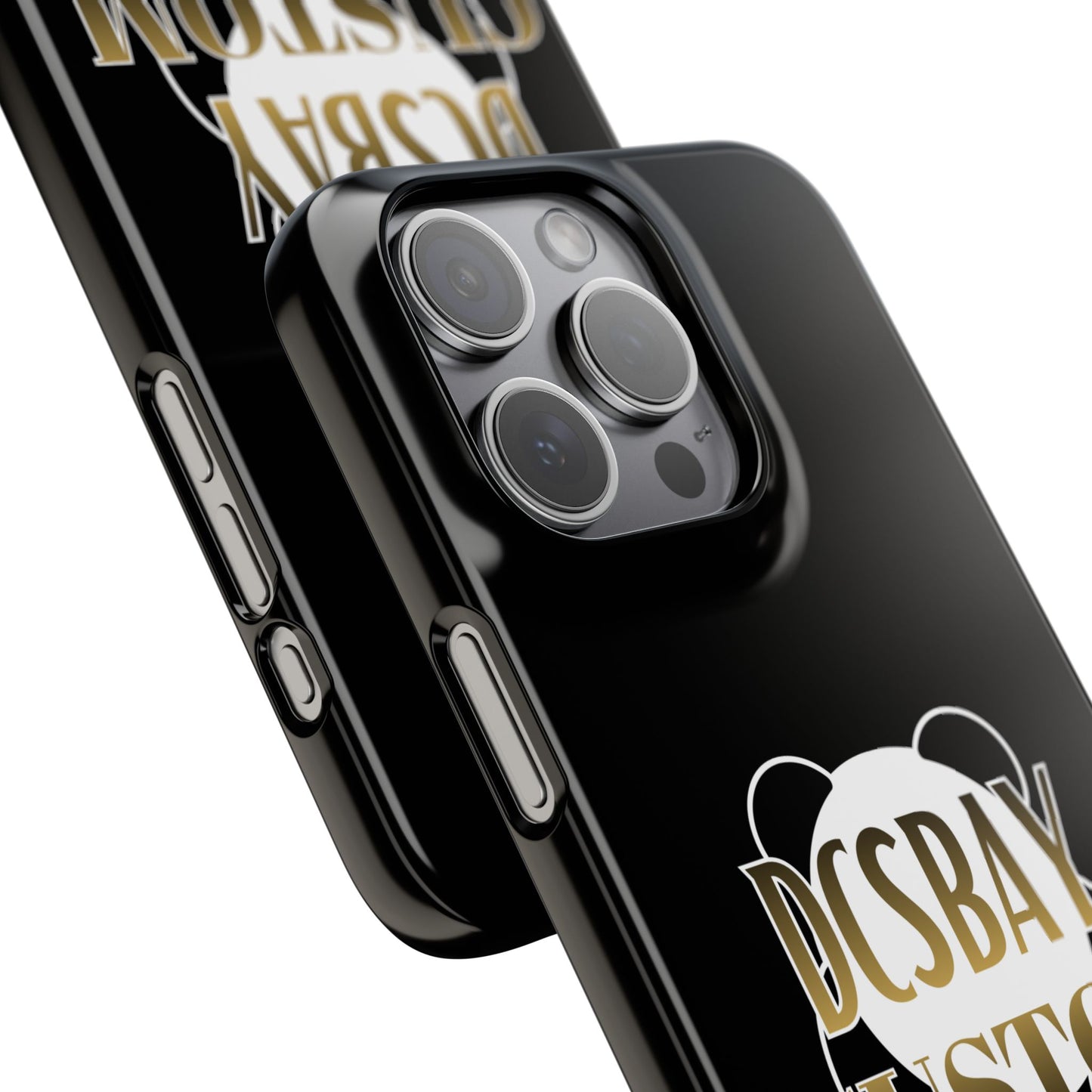Phone Case — Glossy Black Custom "DCSBAY CUSTOM" Logo Snap Case