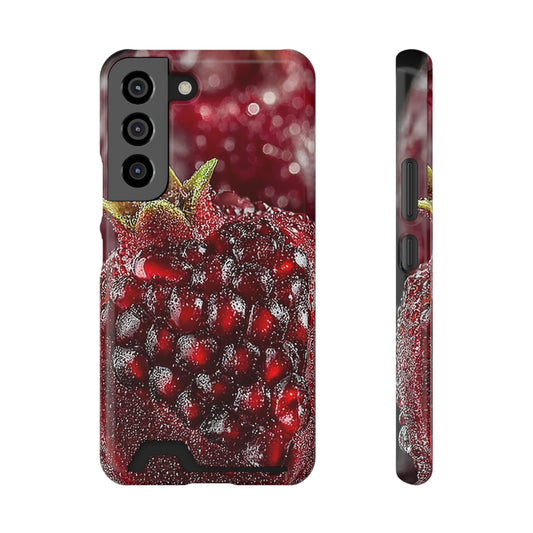 Pomegranate Phone Case with Card Holder, Durable Cover for Vegan Lovers, Fun Gift for Fruit Enthusiasts, Cute Accessory for Everyday Use