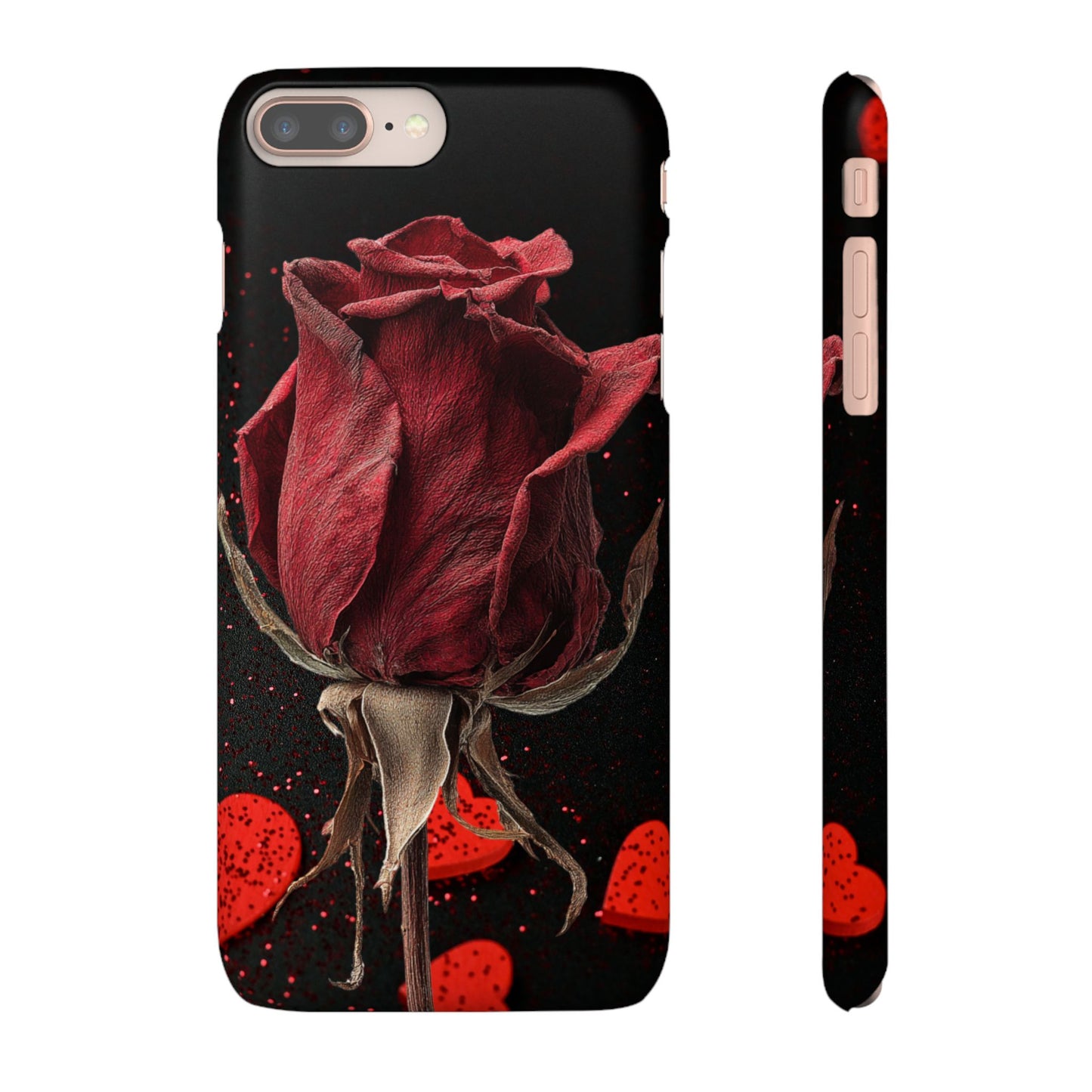 Romantic Rose Snap Case, Floral Phone Cover, Valentines Day Gift, Trendy Mobile Accessory, Heart Design Case, Elegant Phone Protector