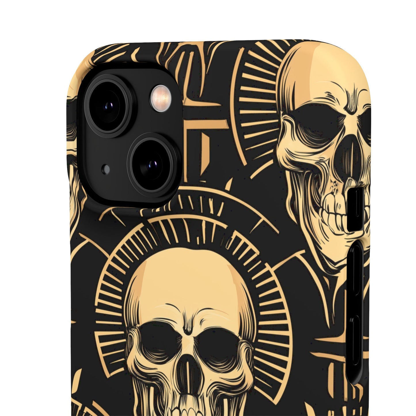 Skull Print Snap Case, Edgy Phone Cover for Goth Lovers, Protective Shell for Halloween, Unique Gift for Him or Her