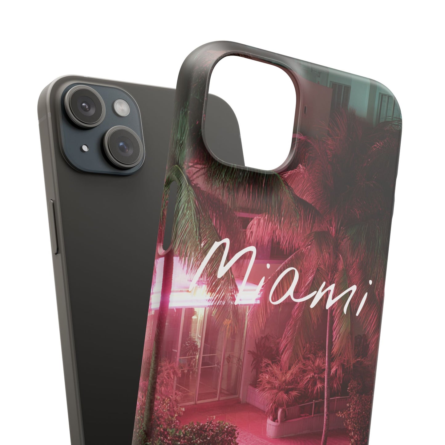 Miami Vibes Snap Case, Tropical Phone Cover, Summer Accessory, Gift for Travel Lovers, Neon Aesthetic, Beach-themed Tech