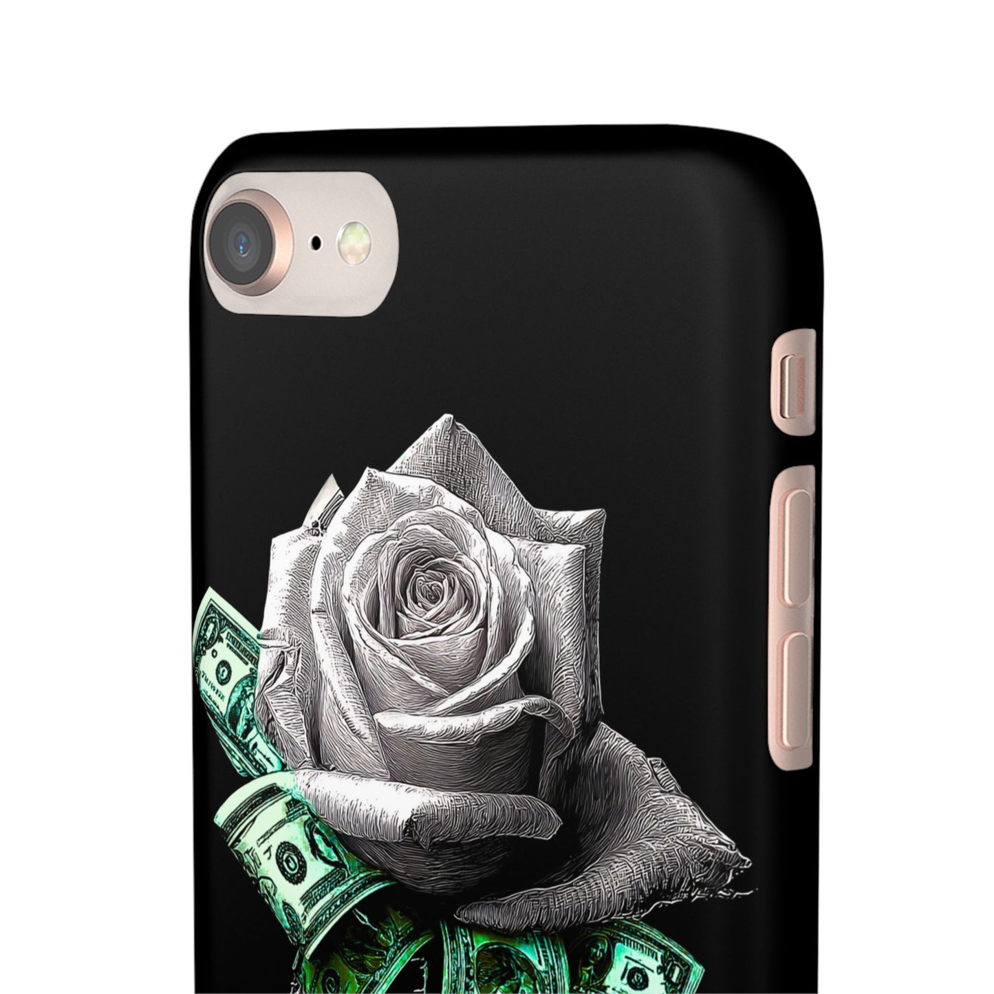 Stylish Rose & Money Snap Case - Floral Phone Protection, Trendy Gift for Him/Her, Birthday Present, Accessories for Teens