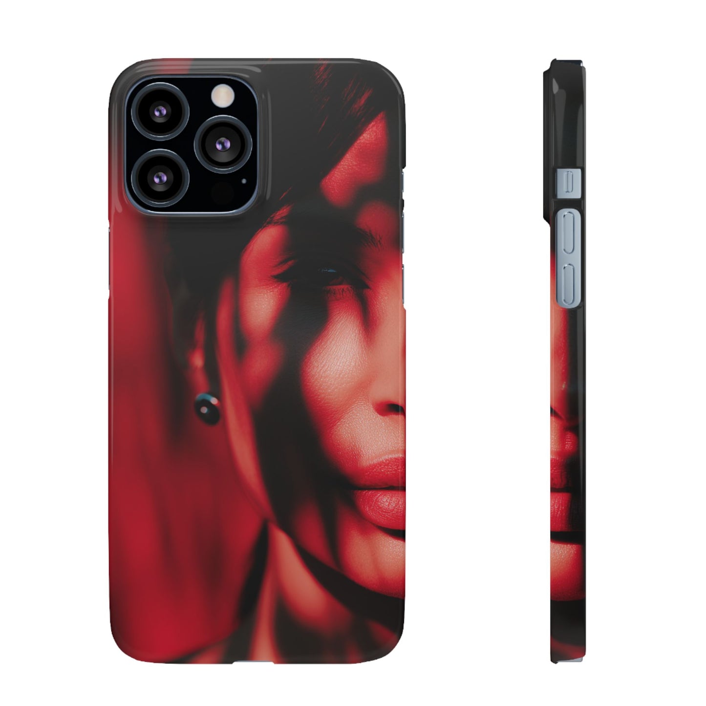 Stylish Snap Cases for Phone, Artistic Phone Cover, Unique Gifts, Red Aesthetic Case, Trendy Accessory, Vibrant Protection