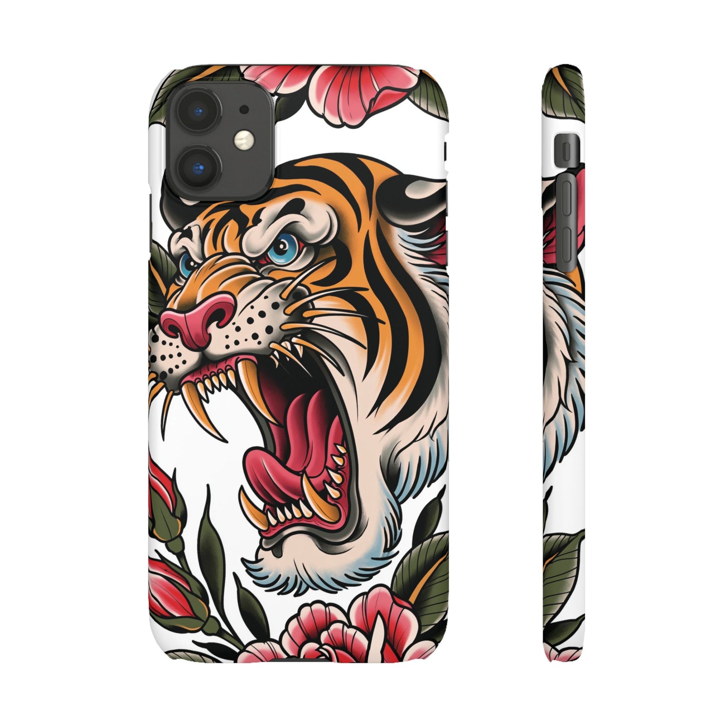 Tiger Floral Phone Case — Vintage Roaring Tiger Snap Case