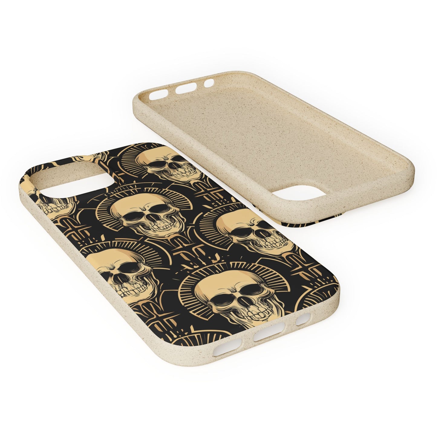 Skull Biodegradable Phone Case, Eco-Friendly iPhone Cover, Sustainable Gift, Cool Skull Design, Skull Art Accessories, Halloween Decor