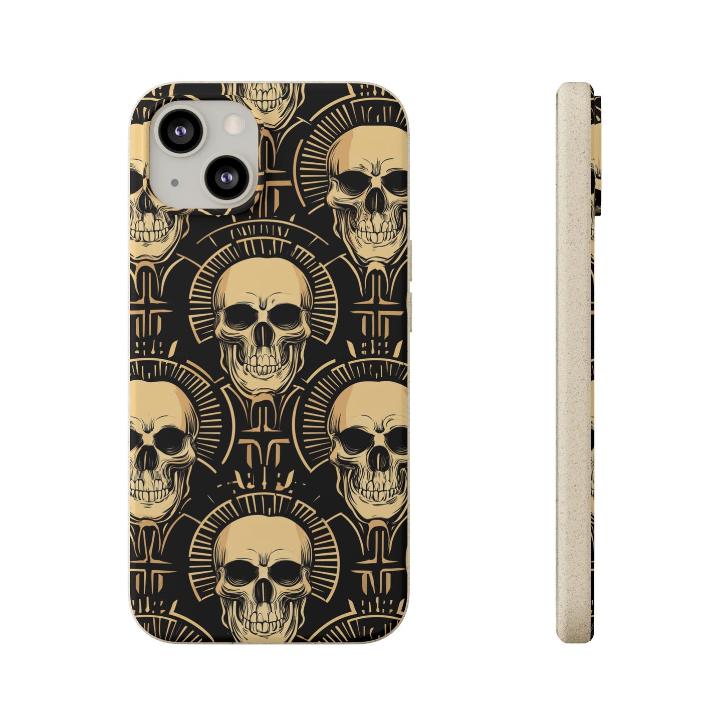 Skull Biodegradable Phone Case, Eco-Friendly iPhone Cover, Sustainable Gift, Cool Skull Design, Skull Art Accessories, Halloween Decor