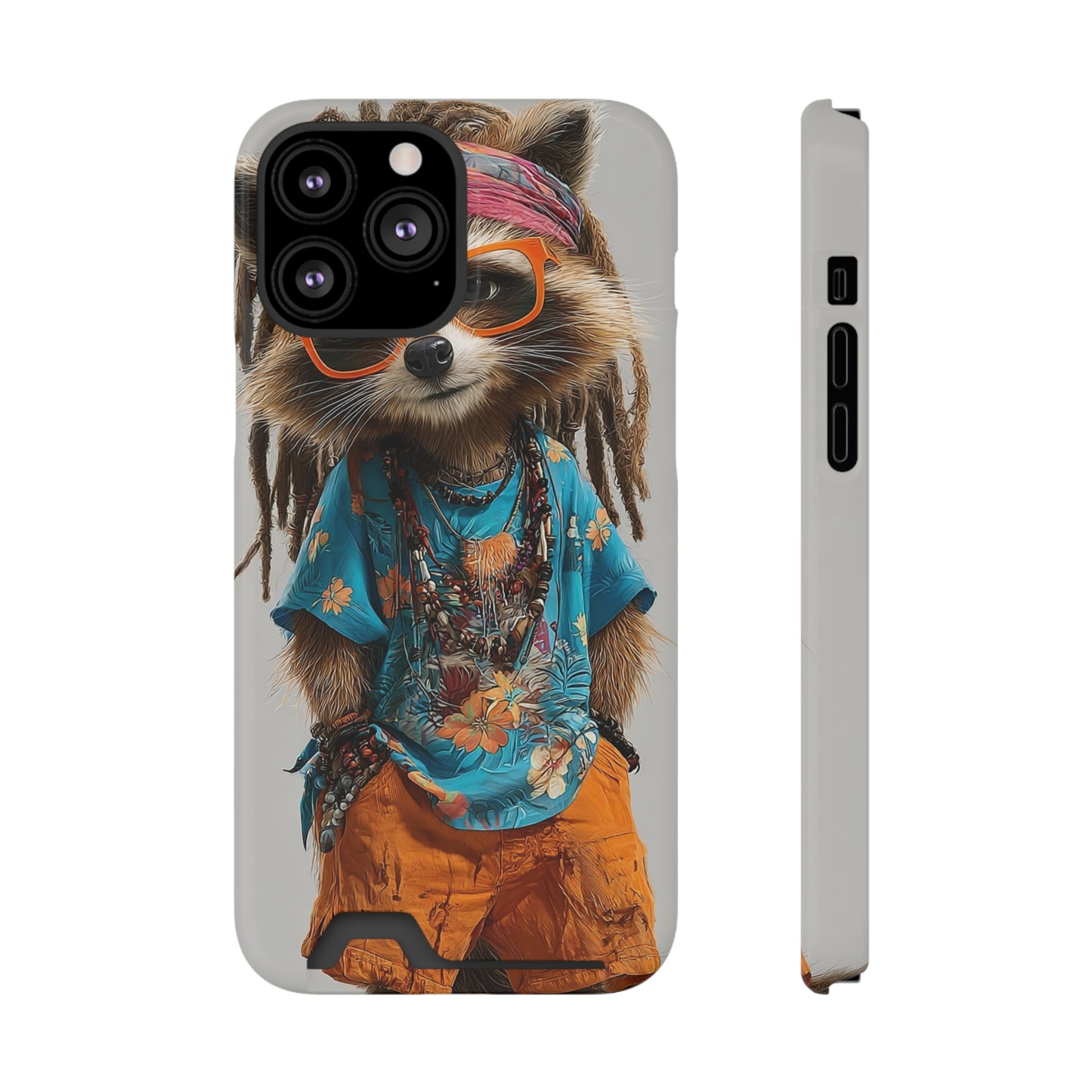 Boho Raccoon Phone Case with Card Holder, Cute Animal Phone Cover, Retro Stylish Phone Protector, Gifts for Animal Lovers, Trendy [...]