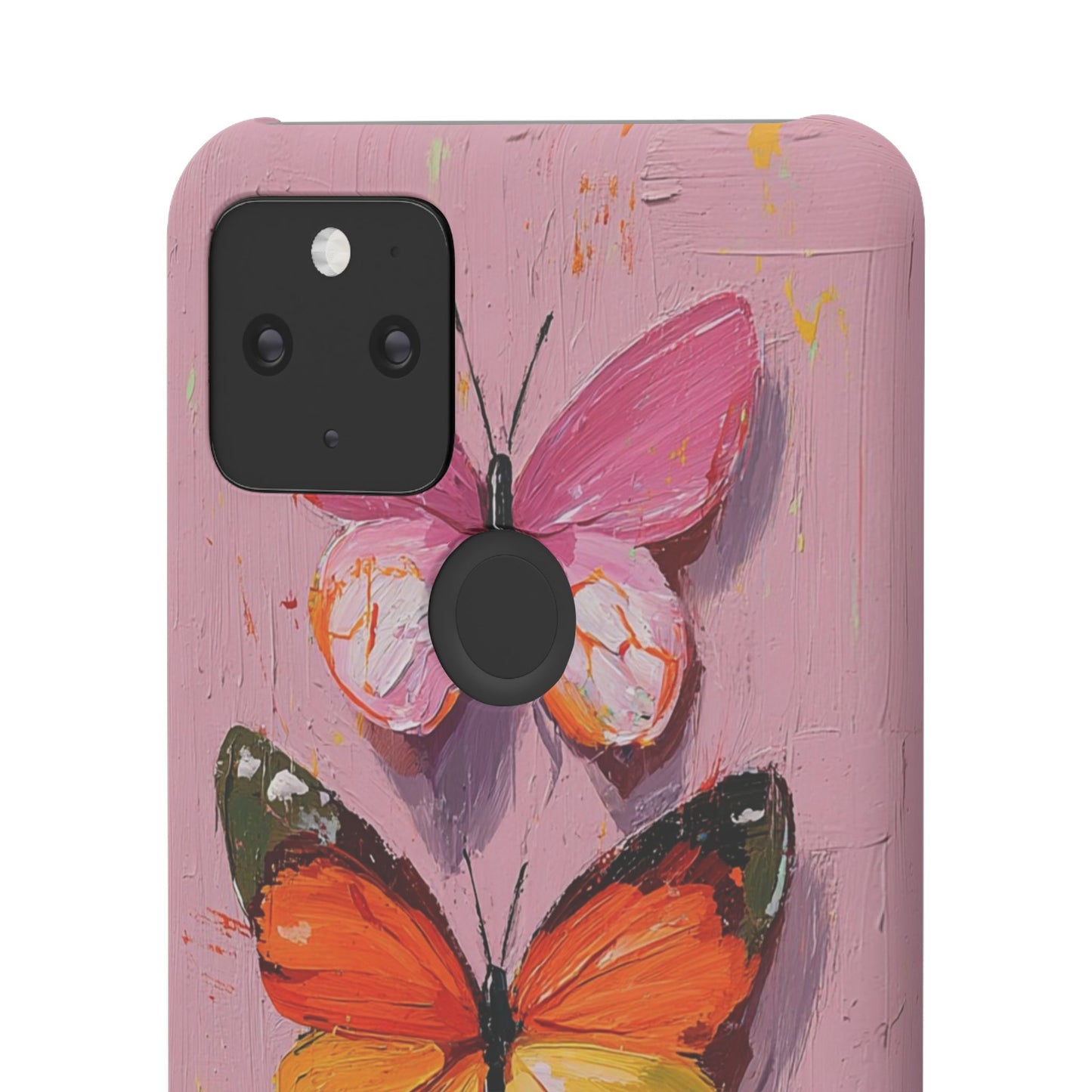 Pink Butterfly Snap Case Cover For iPhone and Samsung