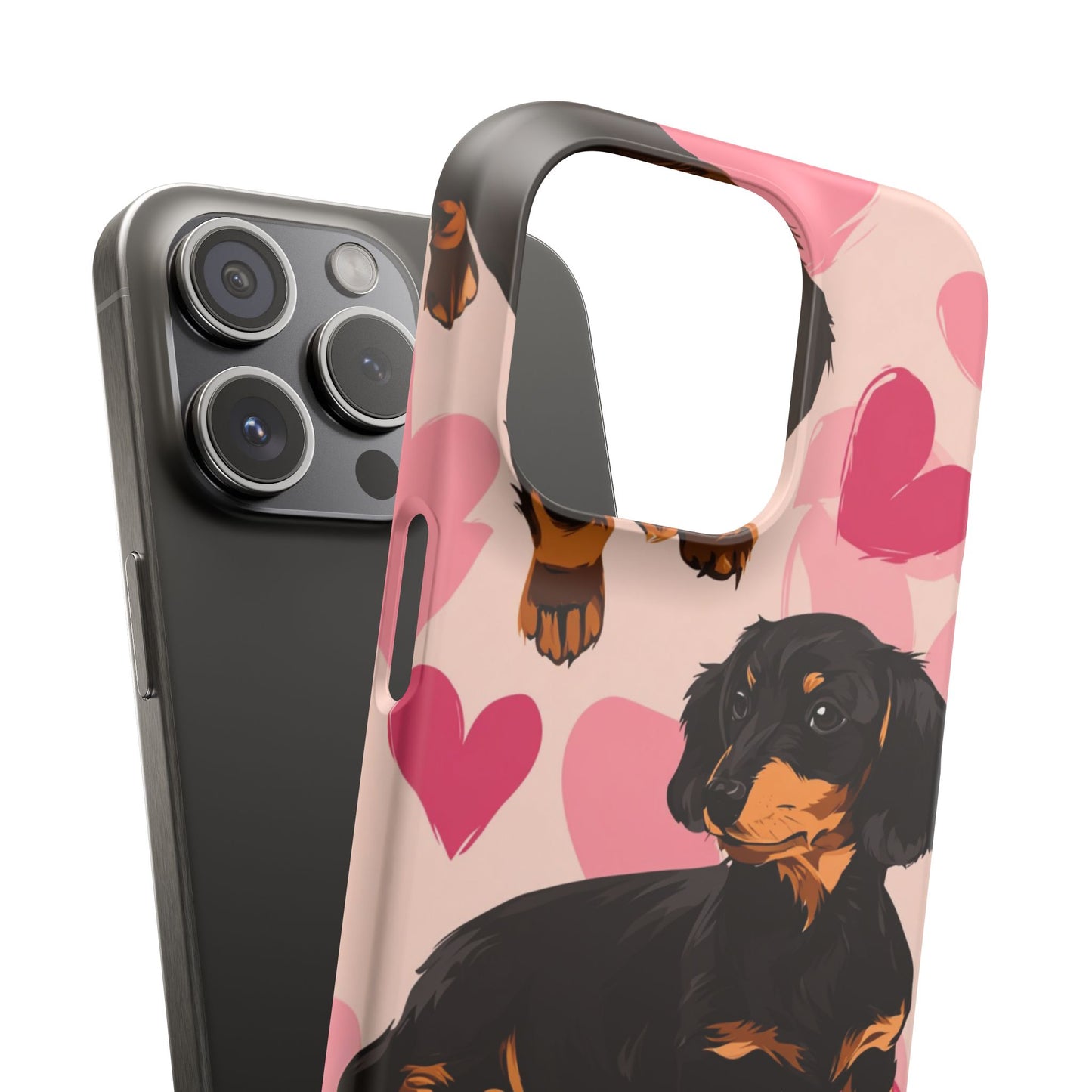 Pink Dachshund Love Phone Case for Iphone and Samsung Customistion and Free Shipping Avvialable