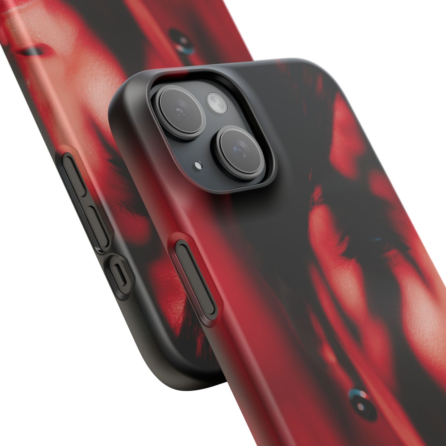 Stylish Snap Cases for Phone, Artistic Phone Cover, Unique Gifts, Red Aesthetic Case, Trendy Accessory, Vibrant Protection