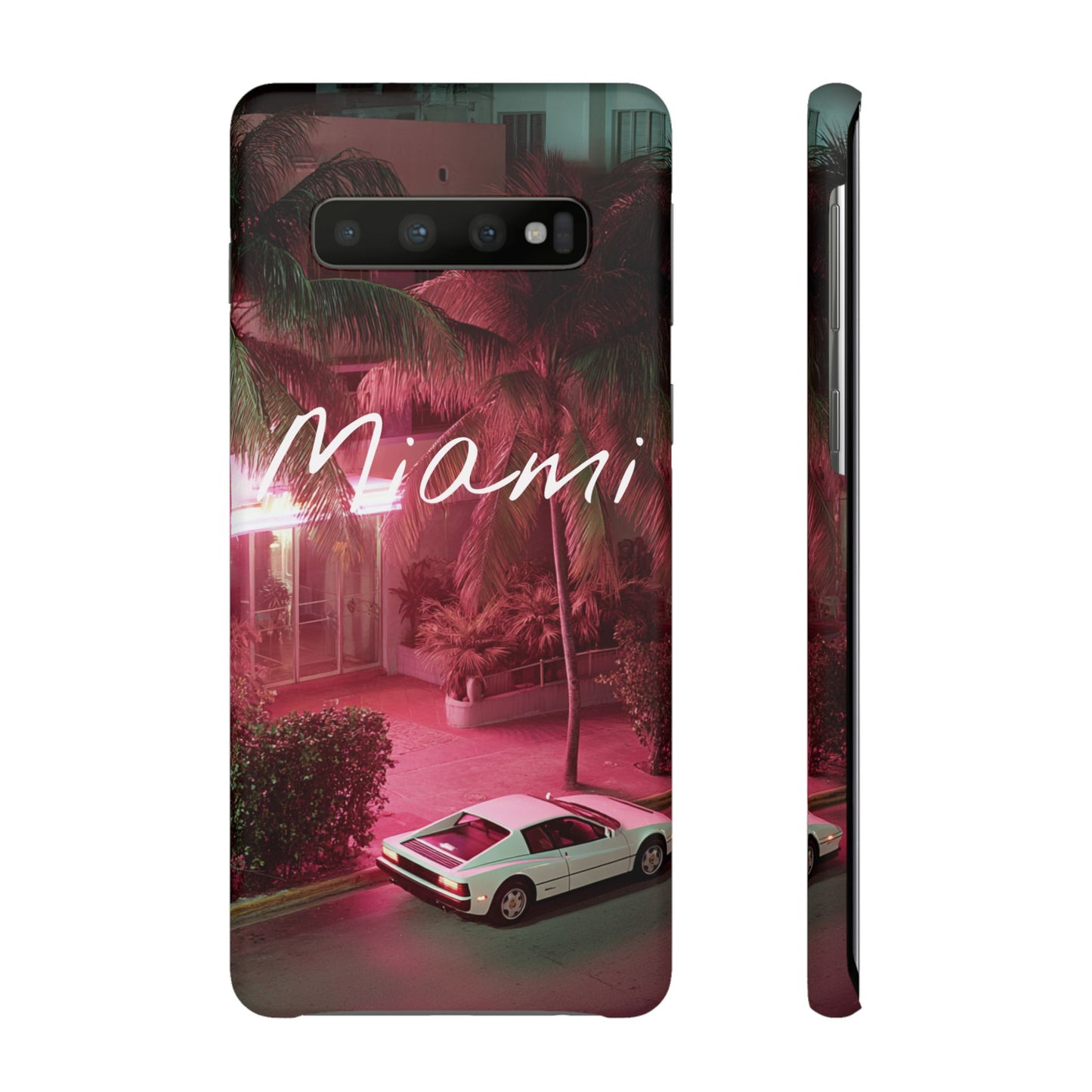 Miami Vibes Snap Case, Tropical Phone Cover, Summer Accessory, Gift for Travel Lovers, Neon Aesthetic, Beach-themed Tech