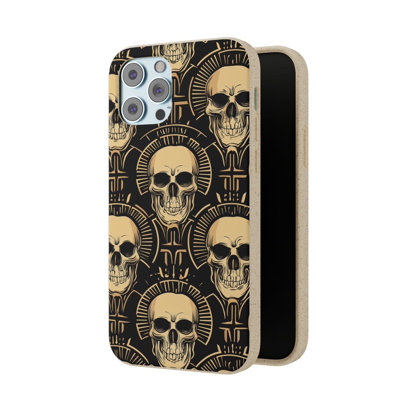 Skull Biodegradable Phone Case, Eco-Friendly iPhone Cover, Sustainable Gift, Cool Skull Design, Skull Art Accessories, Halloween Decor