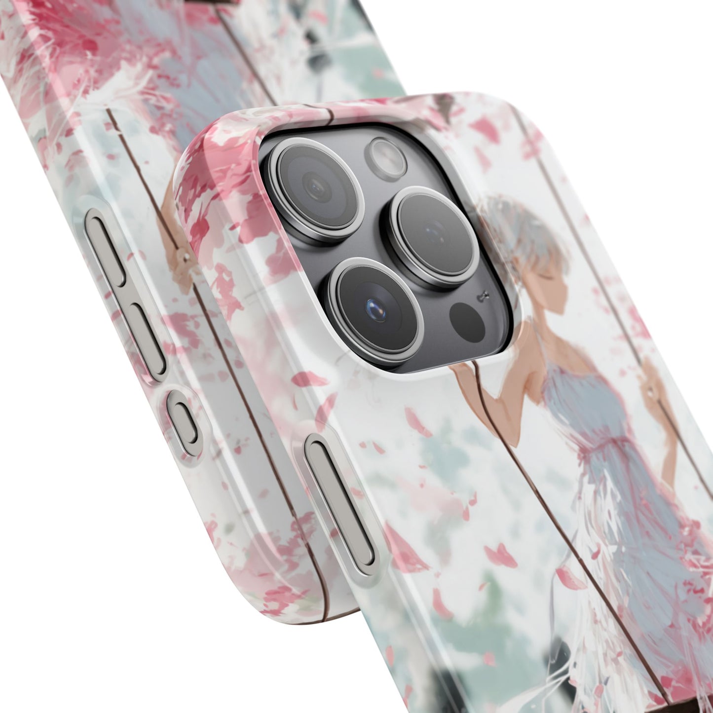 Elegant Floral Snap Cases for iPhone, Personalized Phone Covers, Cute Spring Gifts, Anime Aesthetic Accessories, Flower-themed Cell [...]