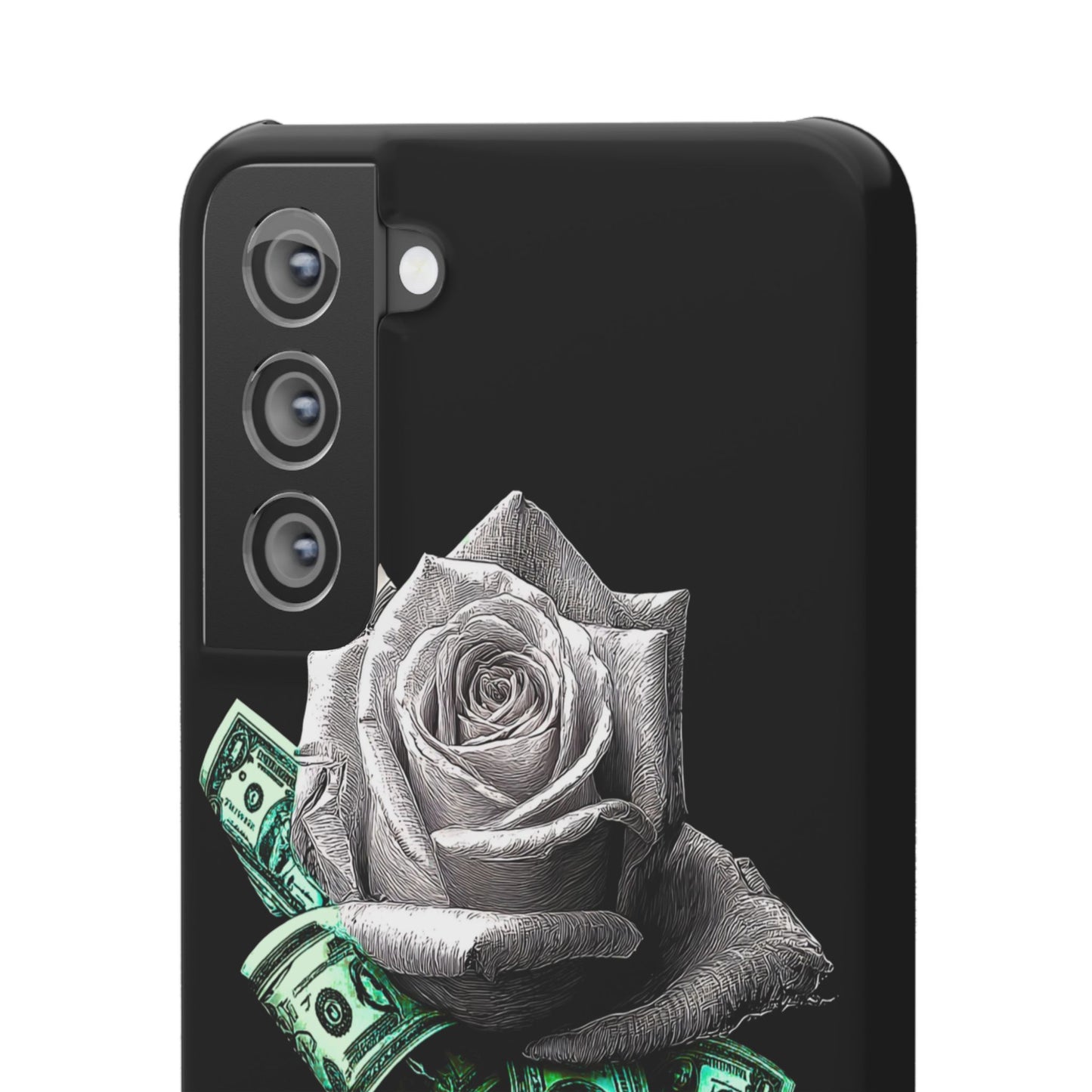 Stylish Rose & Money Snap Case - Floral Phone Protection, Trendy Gift for Him/Her, Birthday Present, Accessories for Teens
